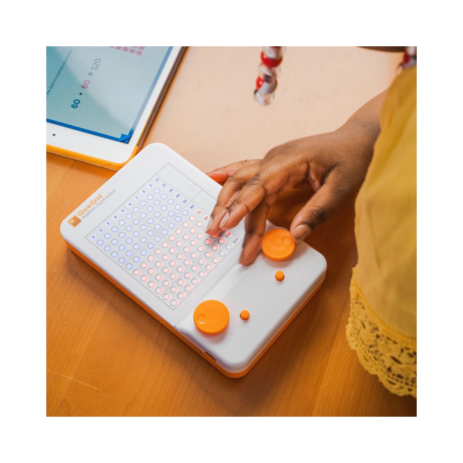 Birdbrain Glow Math Tool - LED Display & Hands-On Learning - Visualize Operations & Fractions for Kids Grades K-5
