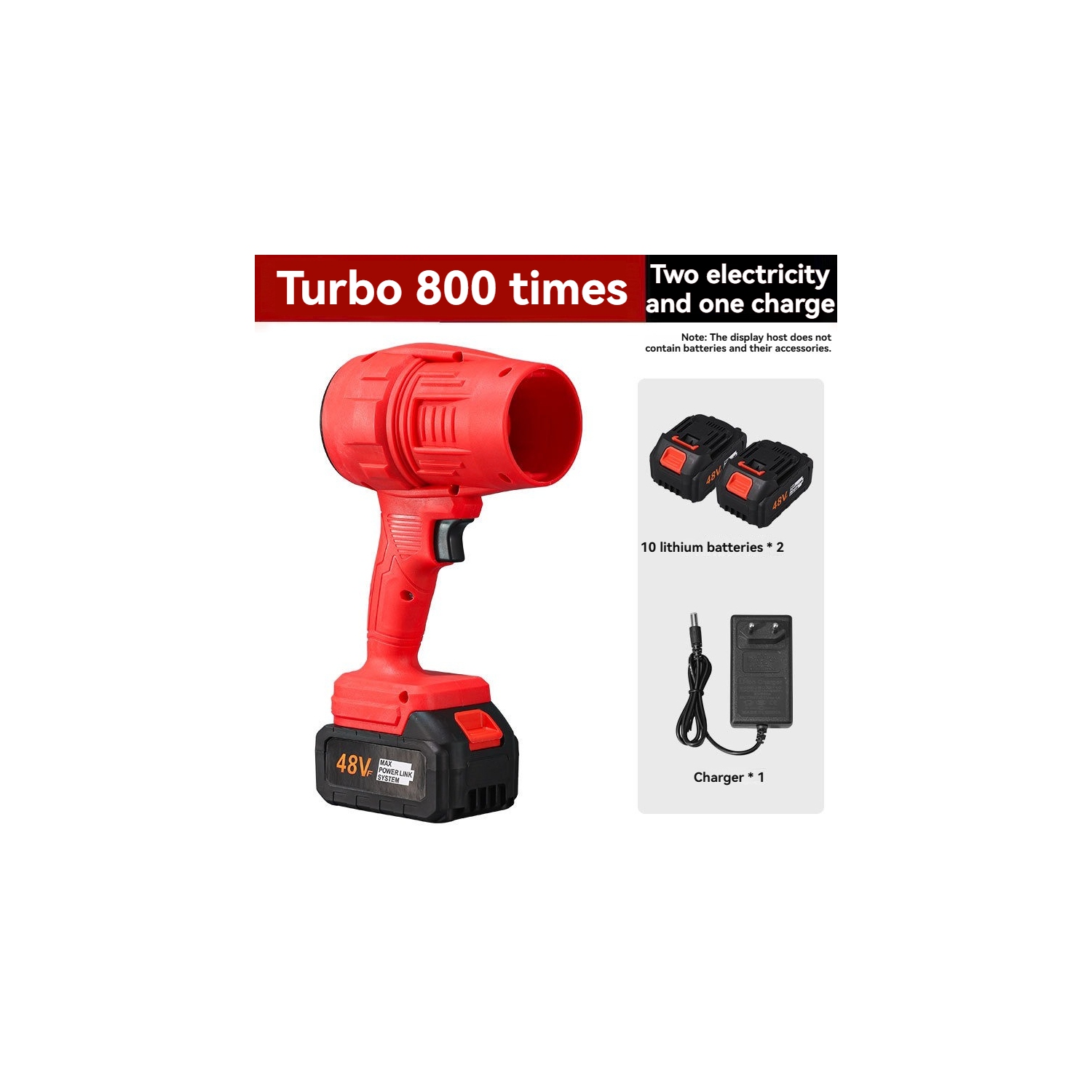 Cordless Turbo Power Blower - 40000RPM Super Storm Dust Removal | Lithium Battery Handheld Blower | Industrial Grade Leaf Blower / Snowstorm Blower（red）