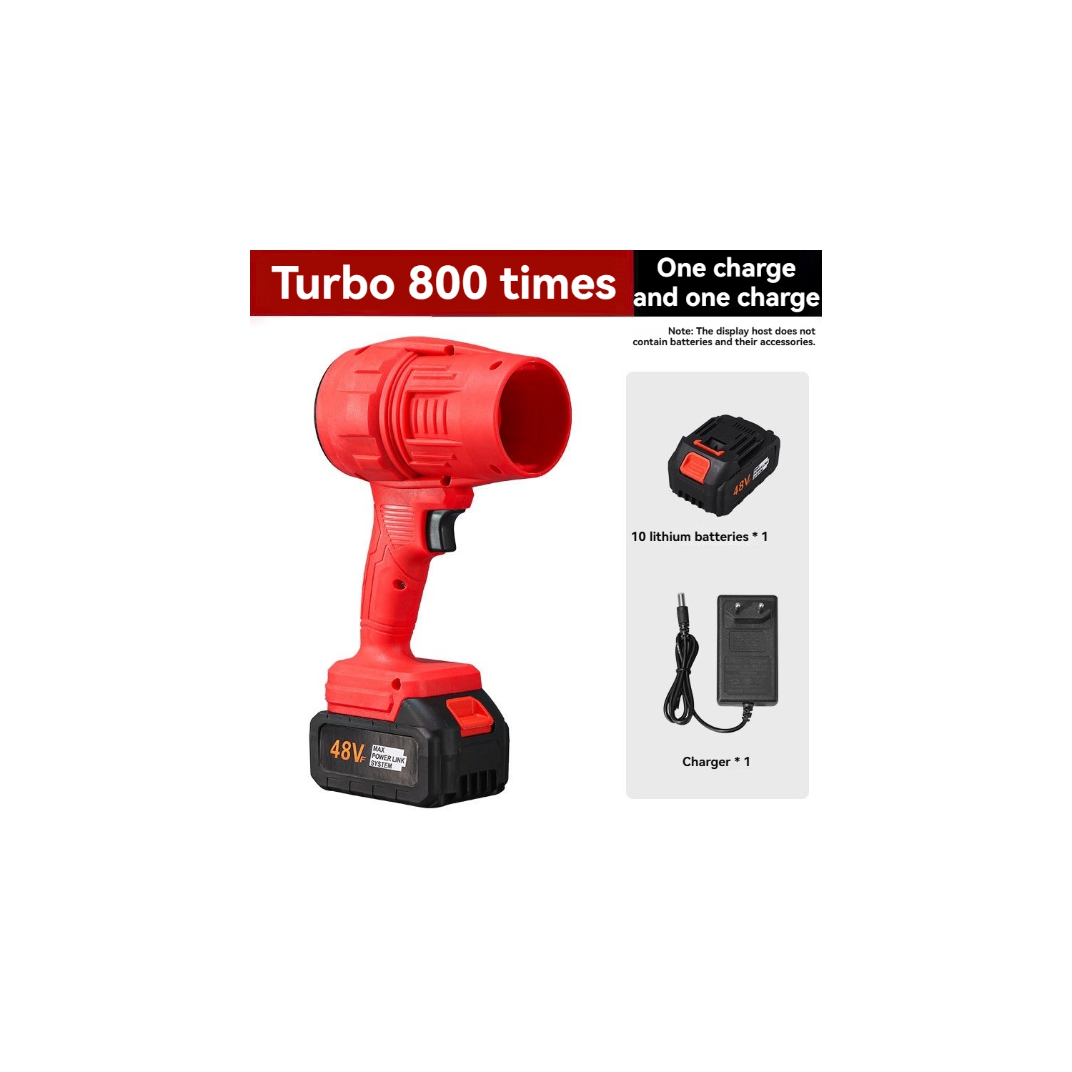 Cordless Turbo Power Blower - 40000RPM Super Storm Dust Removal | Lithium Battery Handheld Blower | Industrial Grade Leaf Blower / Snowstorm Blower（red）