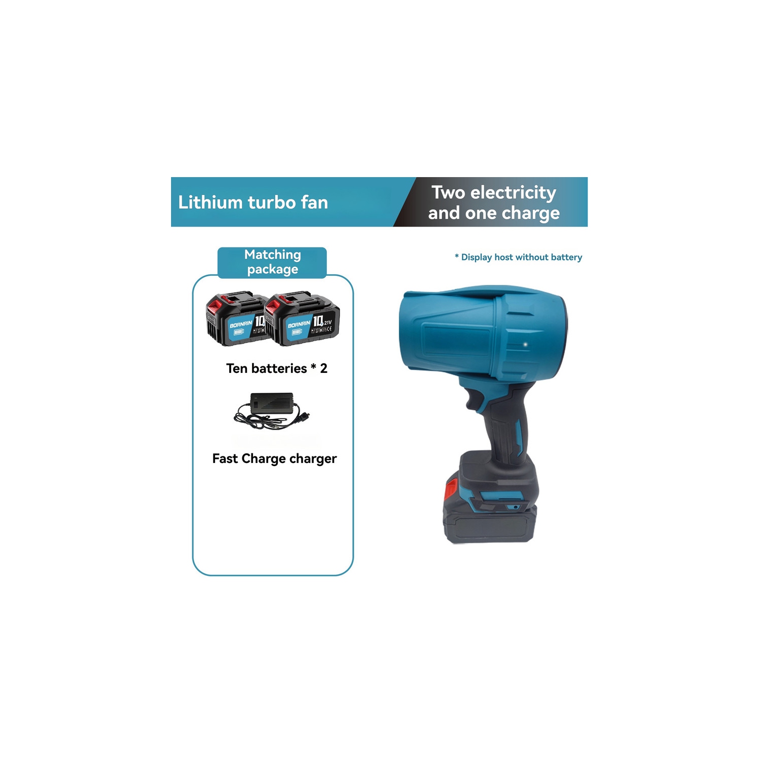 Brushless Storm Blower Lithium Battery Turbine Blower Leaf Blower Snow Removal Garden Tool Dust Remover Violent Blower