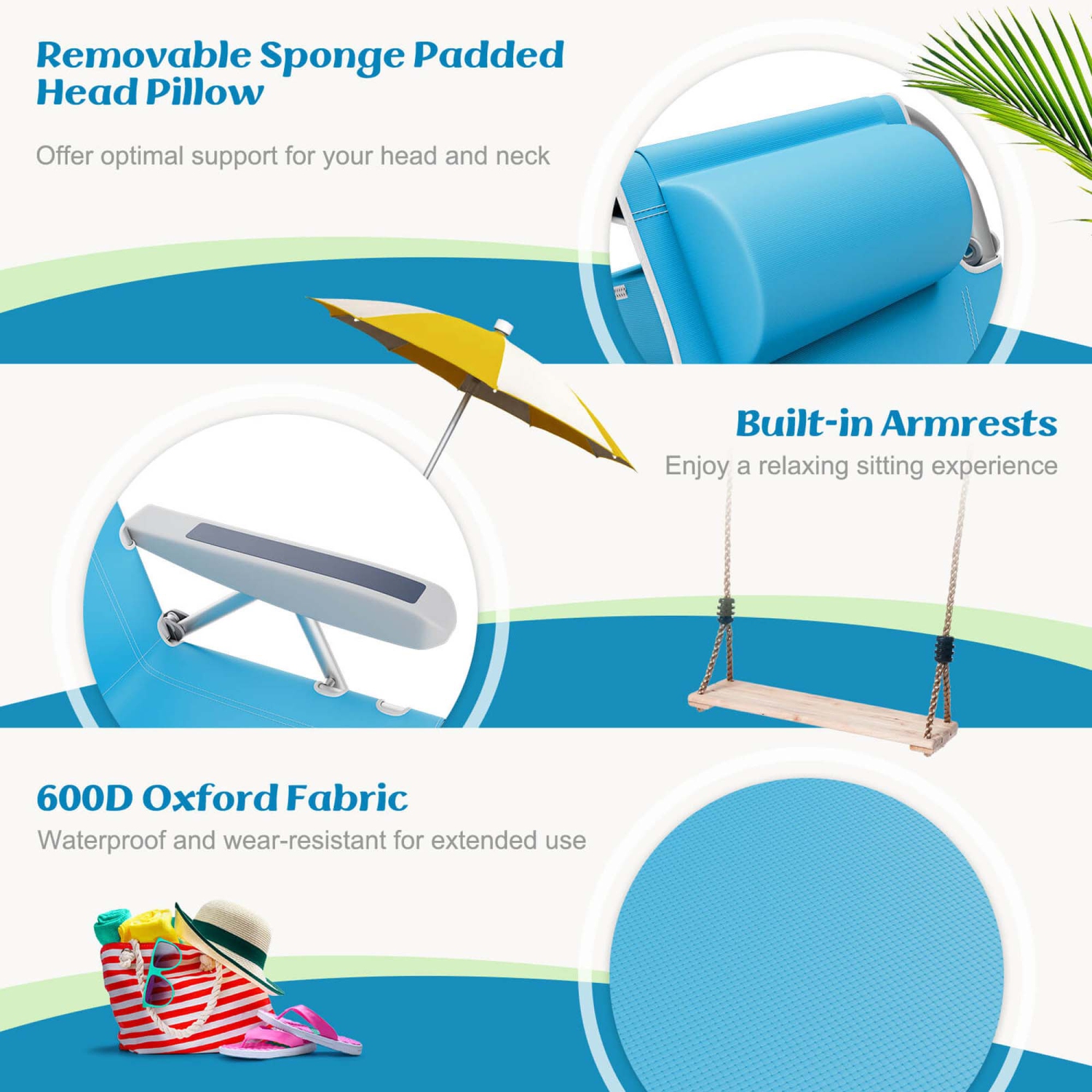 Goplus 1/2 PCS Folding Beach Chair for Adult Lightweight Aluminum Camping Chair withStorage Bag Blue/Red