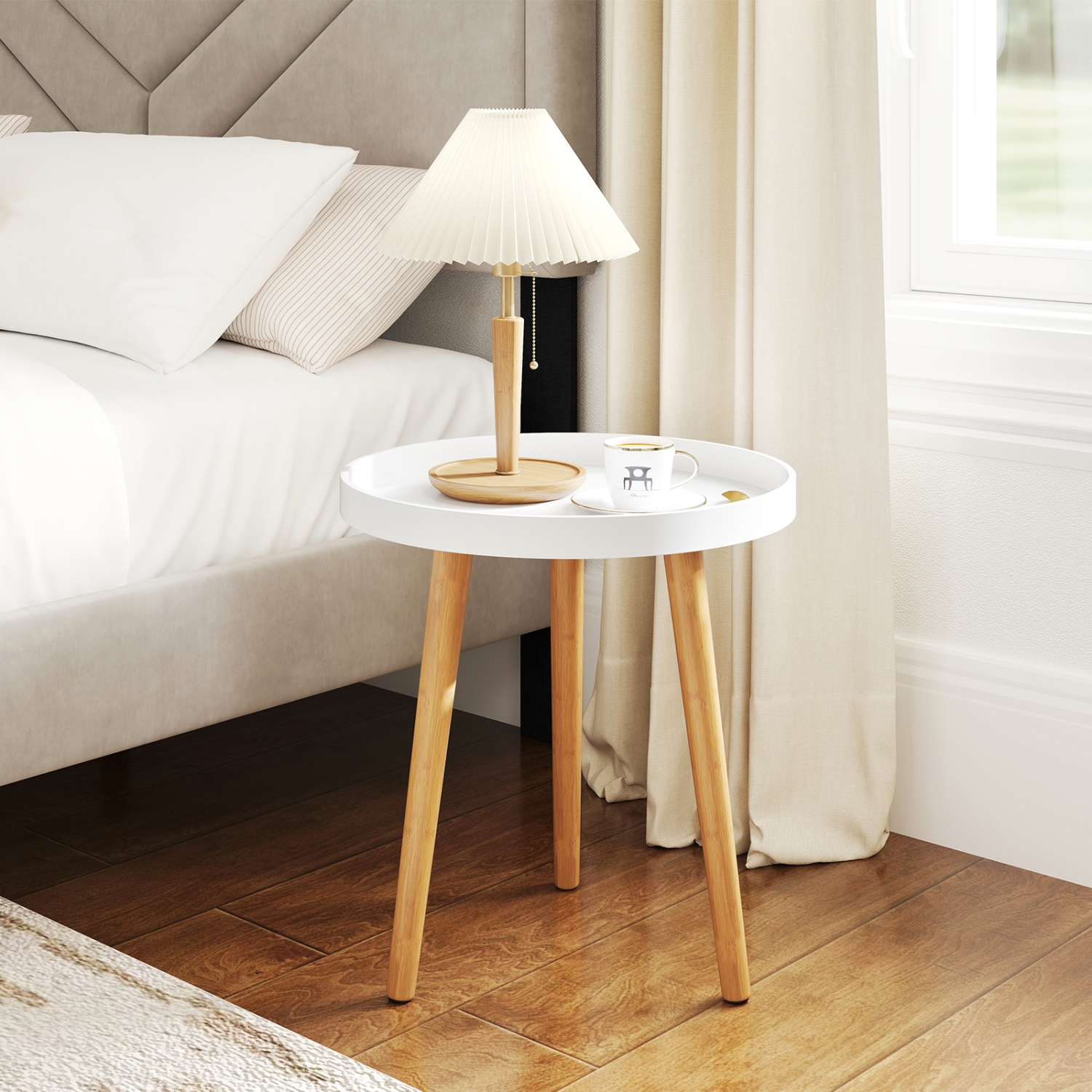 Table d'appoint ronde de Costway Table d'appoint Table basse Table de chevet Mobilier pour la maison