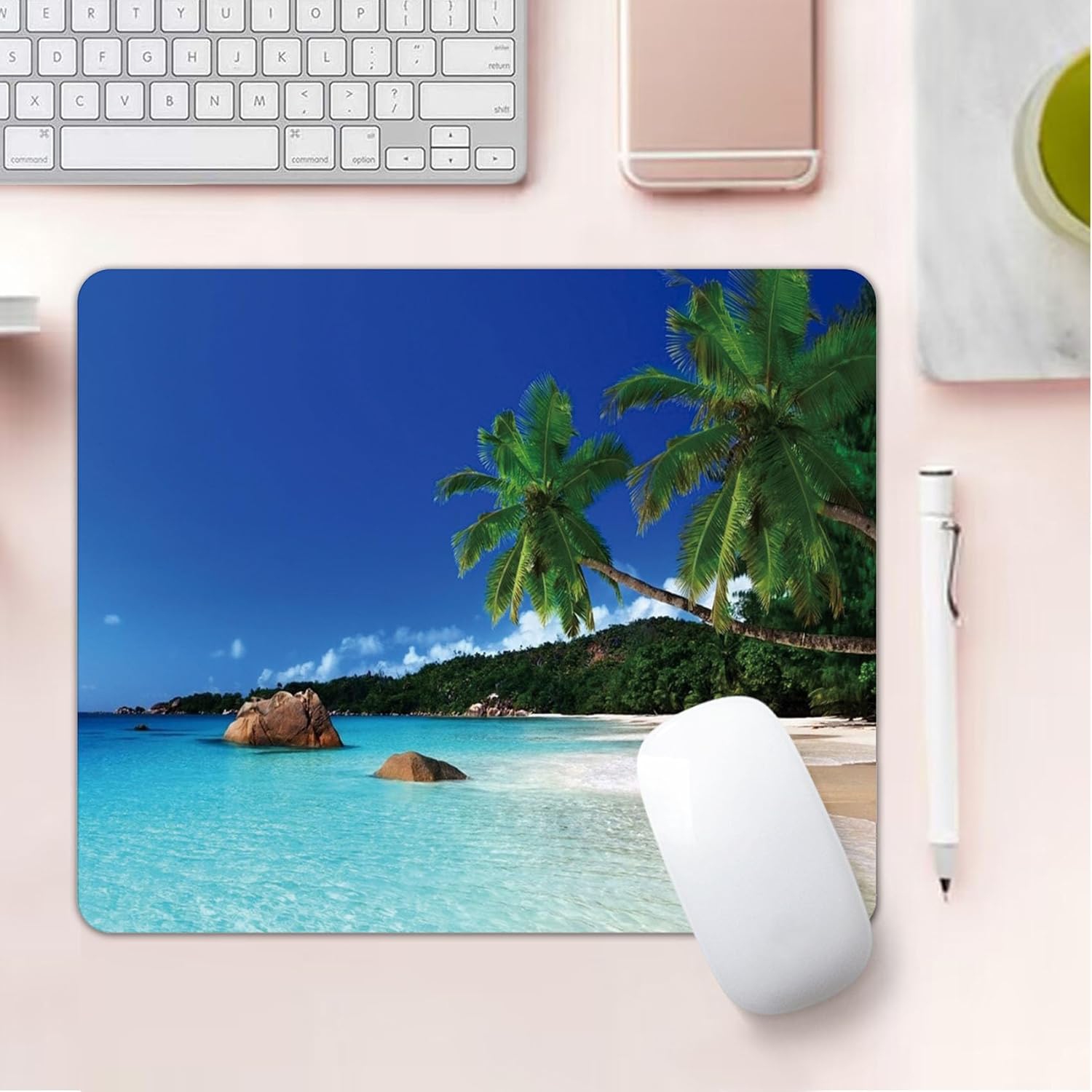 Mouse Pad, Square Mousepad, Personalized Premium-Textured, Non-Slip Rubber Base Mouse Mat, Waterproof Gaming Mouse Pad for Wireless Mouse, Computers,