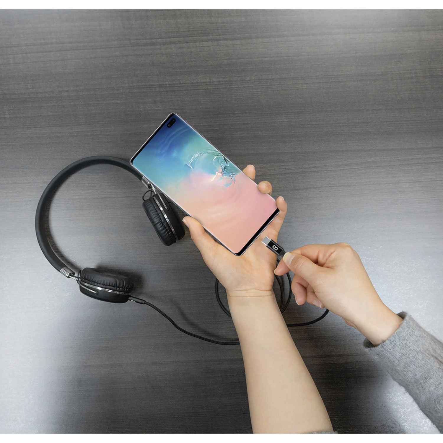 Câble auxiliaire 3,5 mm/USB-C tissé de 1 m Piston Connect de LOGiiX