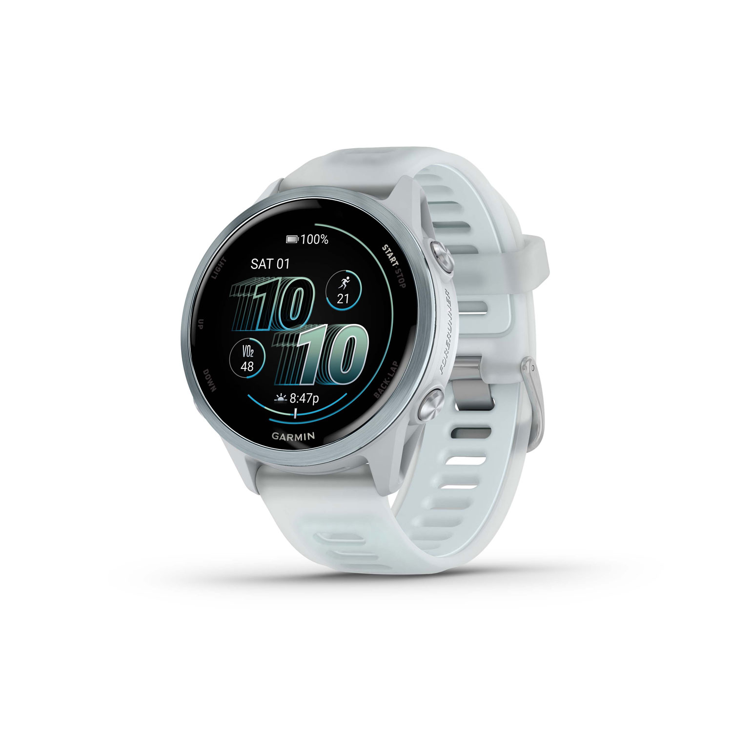 Garmin Forerunner 570 42mm Bluetooth Running Smartwatch - Translucent Whitestone/Cloud Blue