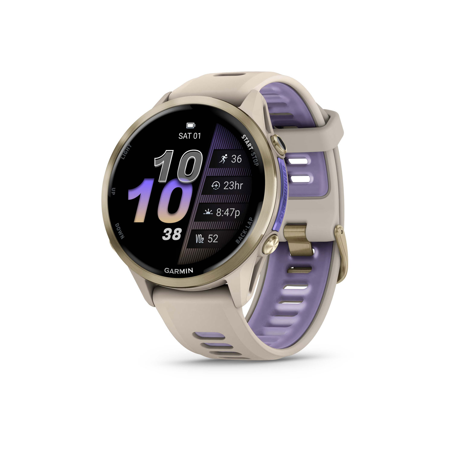 Garmin Forerunner 970 AMOLED 47mm Bluetooth GPS Running Smartwatch - French Grey/Translucent Indigo