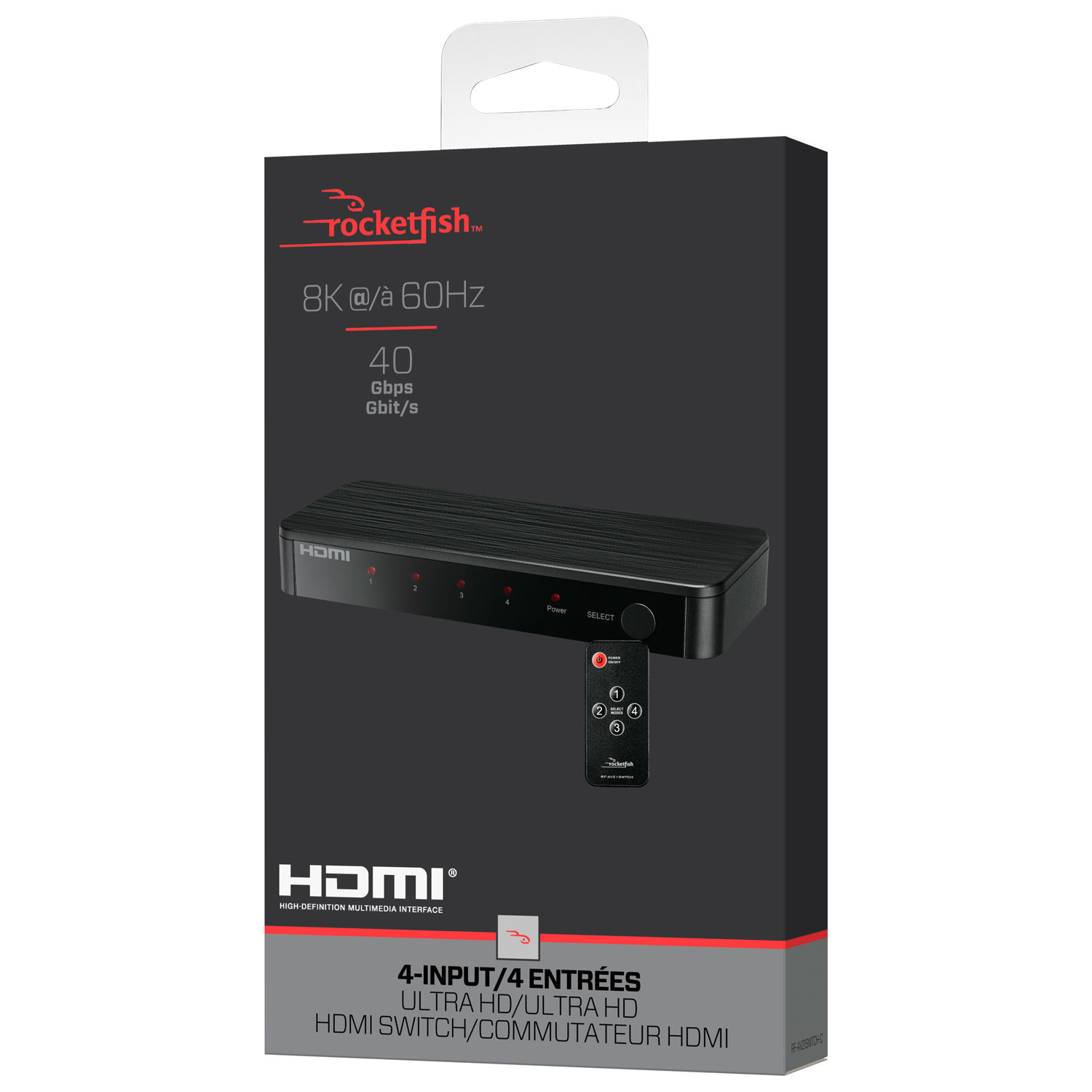 Rocketfish 4-Port 8K UHD HDMI Switch - Black - Only at Best Buy