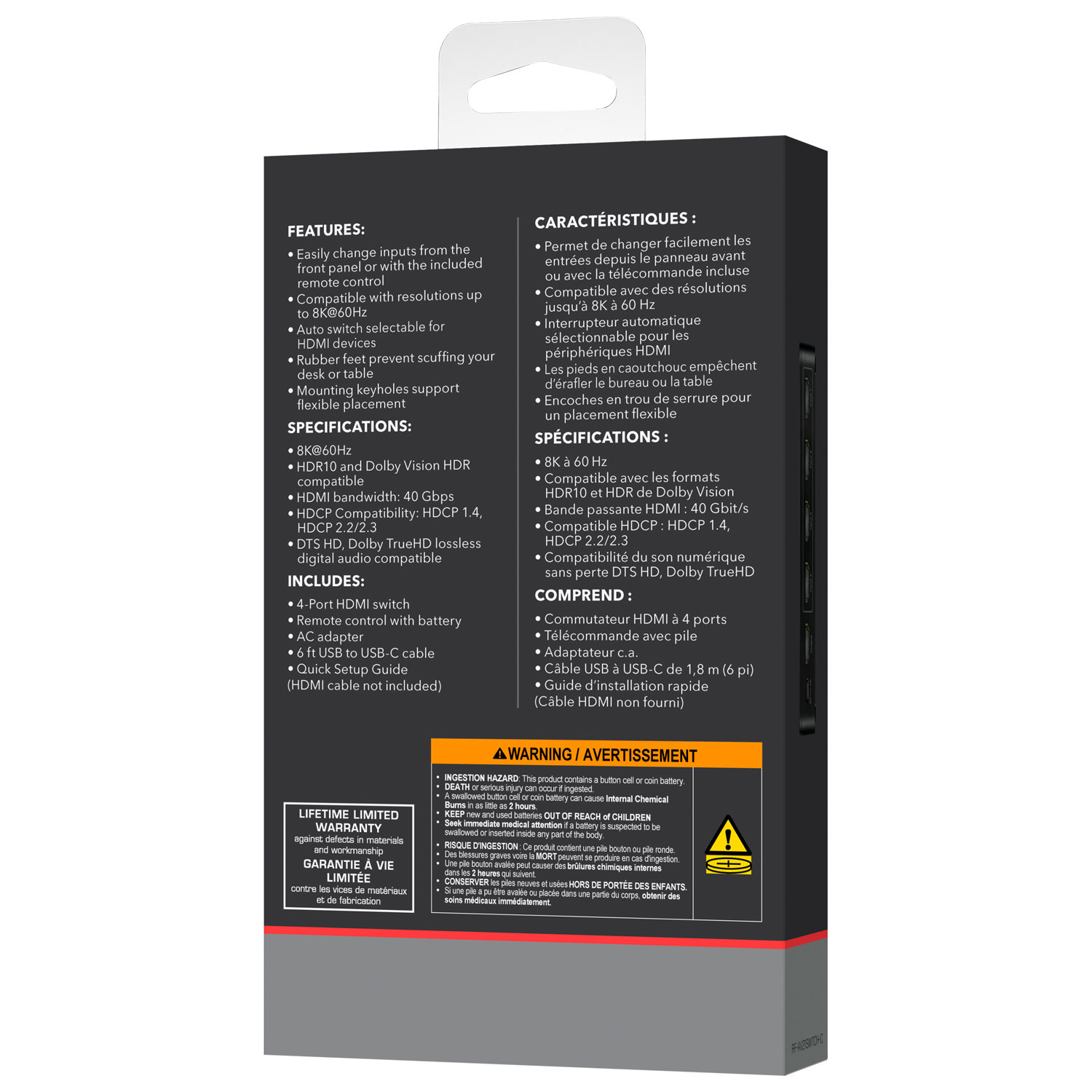 Rocketfish 4-Port 8K UHD HDMI Switch - Black - Only at Best Buy