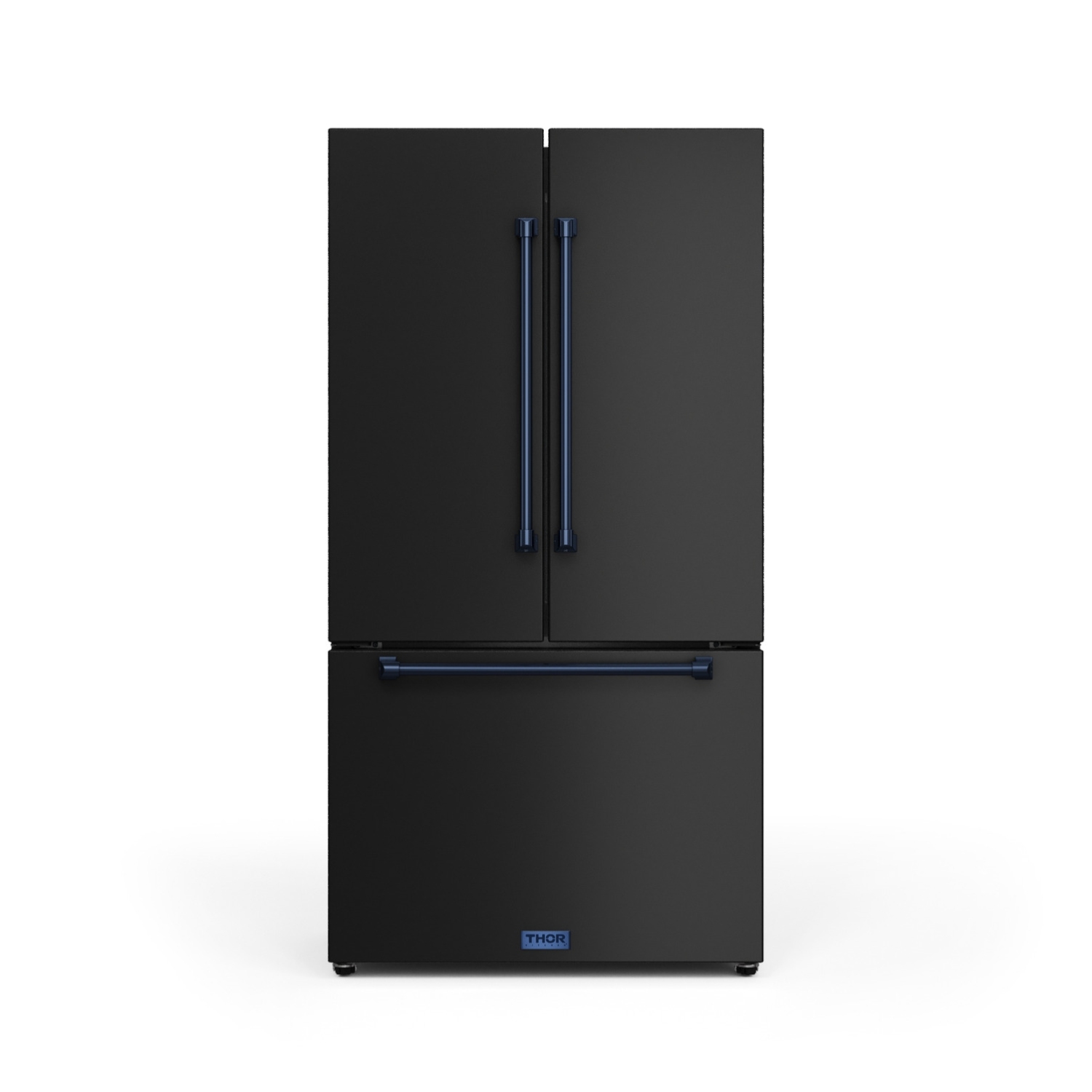 Gordon Ramsay par THOR Cuisine 36 1 cm 20.3 Cu ft Réfrigérateur de profondeur de comptoir de porte français avec machine à glace en noir/bleu marine