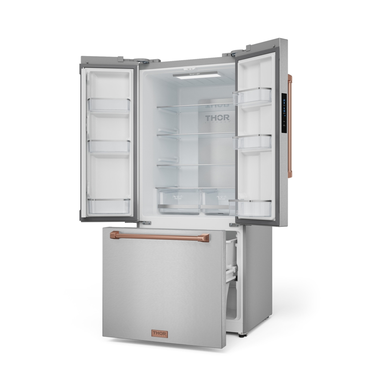 Réfrigérateur à profondeur de comptoir 30&nbsp;po 17,7&nbsp;pi³ de Gordon Ramsay by THOR avec machine à glaçons inox/Rose doré