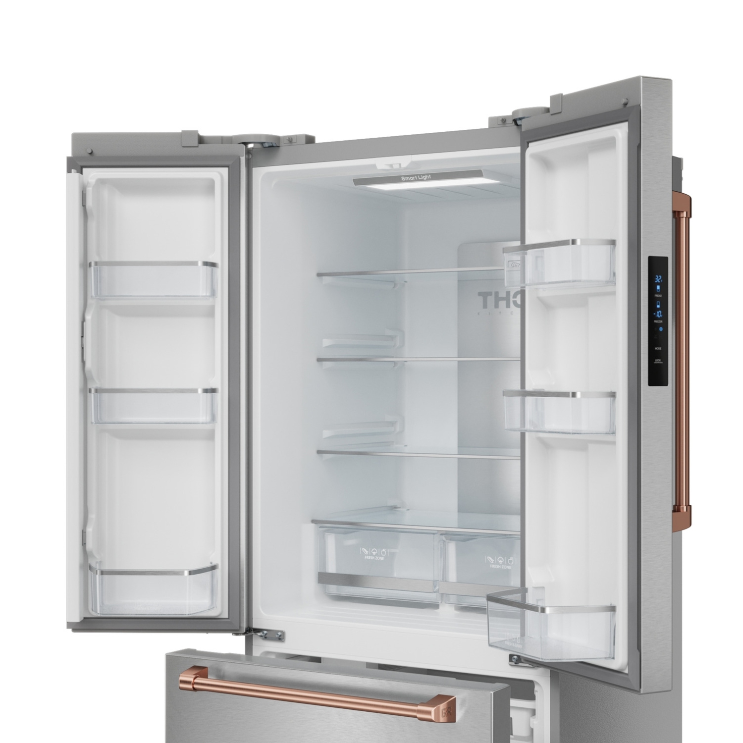 Réfrigérateur à profondeur de comptoir 30&nbsp;po 17,7&nbsp;pi³ de Gordon Ramsay by THOR avec machine à glaçons inox/Rose doré