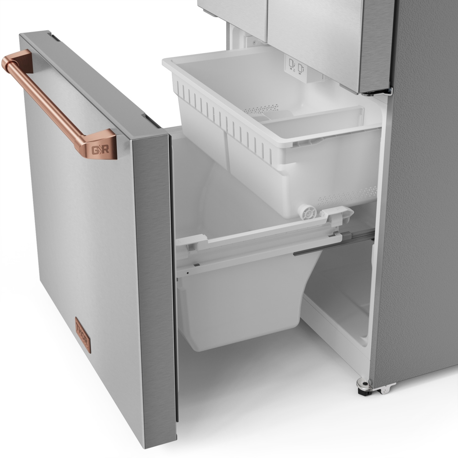 Réfrigérateur à profondeur de comptoir 30&nbsp;po 17,7&nbsp;pi³ de Gordon Ramsay by THOR avec machine à glaçons inox/Rose doré