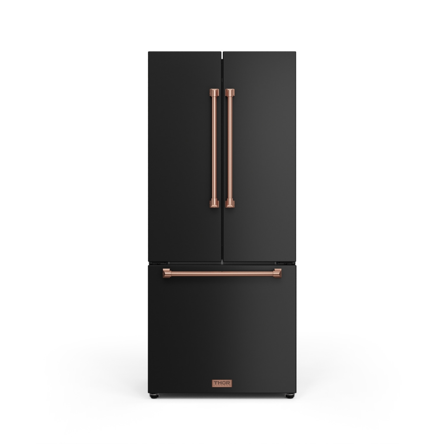 Gordon Ramsay by THOR Kitchen 30 Inch 17.7 cu ft French Door Counter Depth Refrigerator with Ice Maker in Black/Rose Gold