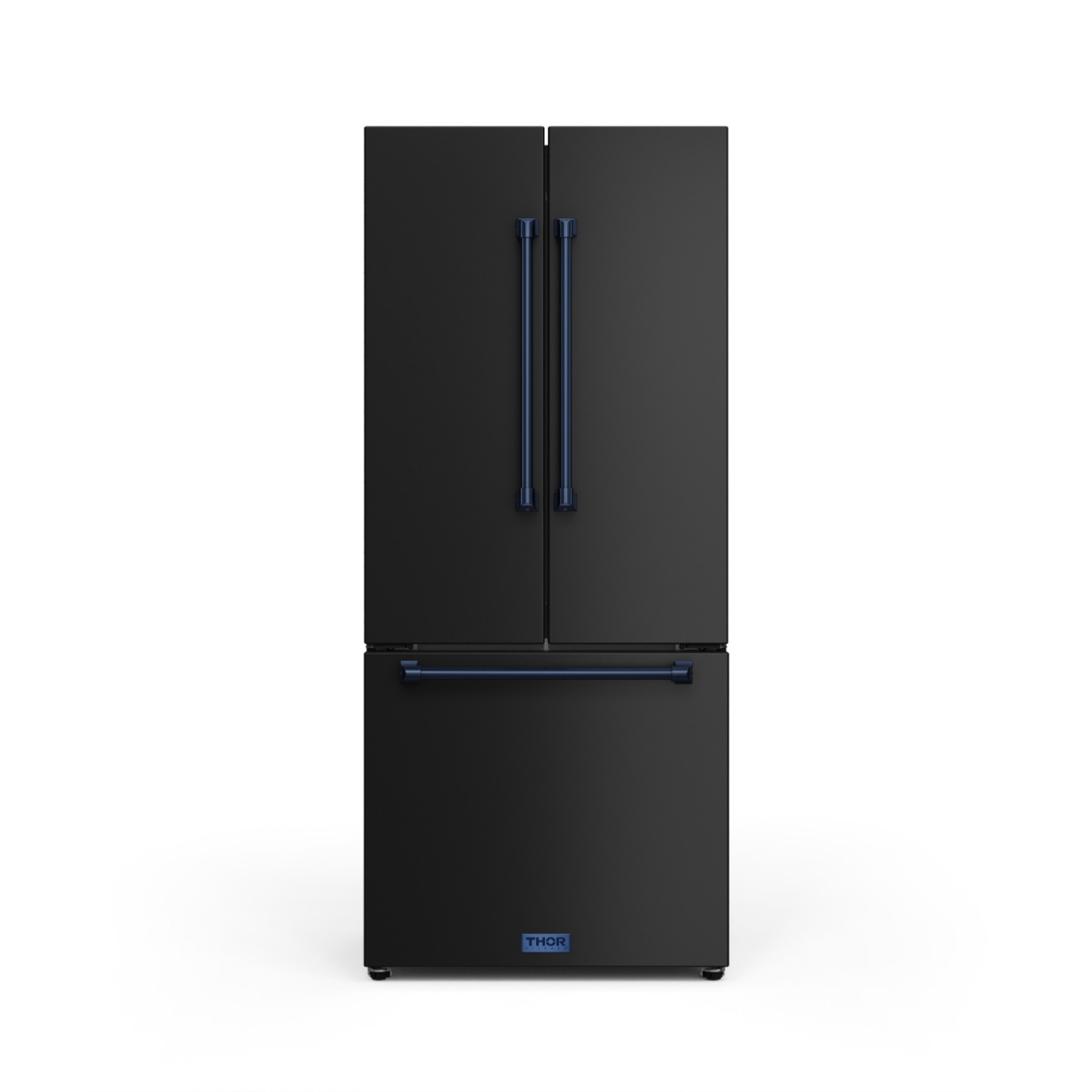Gordon Ramsay par THOR Cuisine 30 1 cm 17.7 Cu ft Réfrigérateur de profondeur de comptoir de porte français avec machine à glace en noir/bleu marine