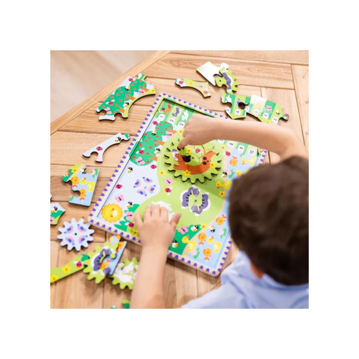 Animal Chase I-Spy Wooden Gear Puzzle
