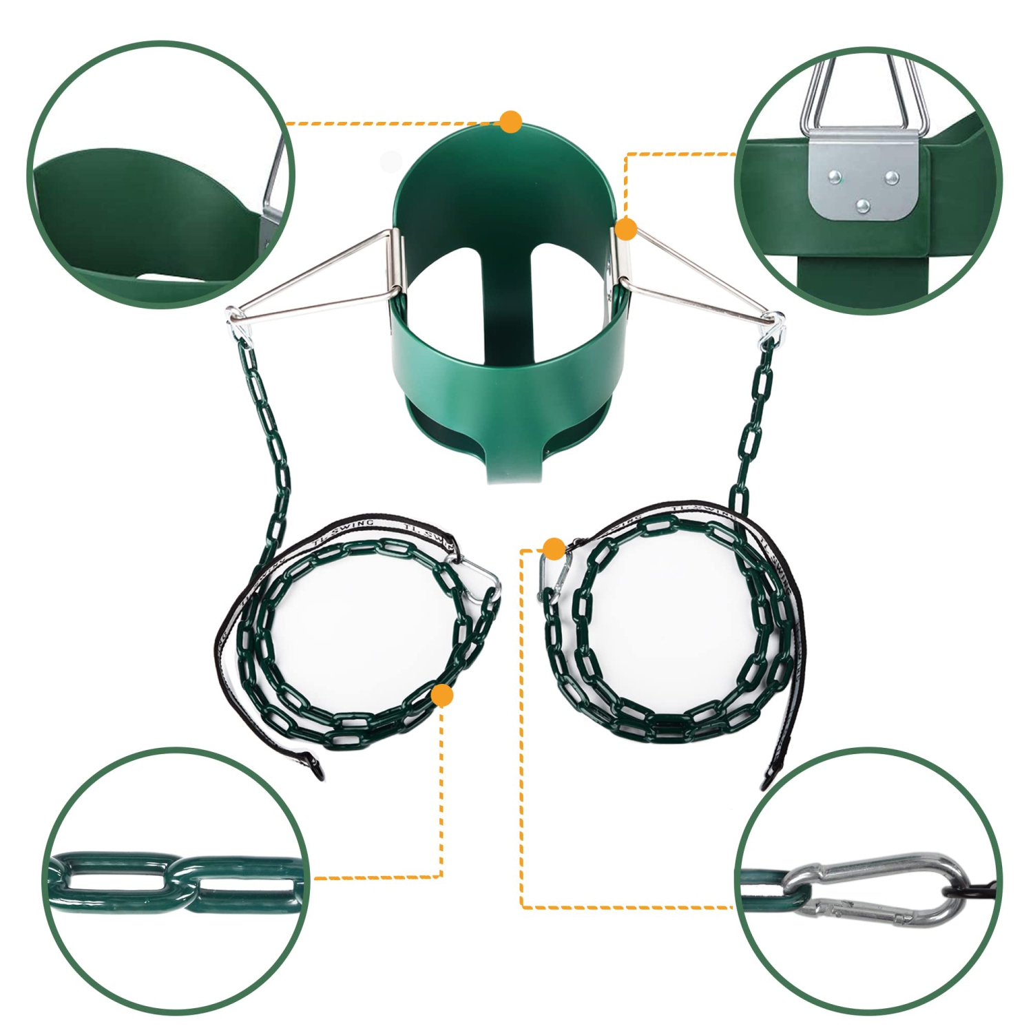 Balançoire du godet verte