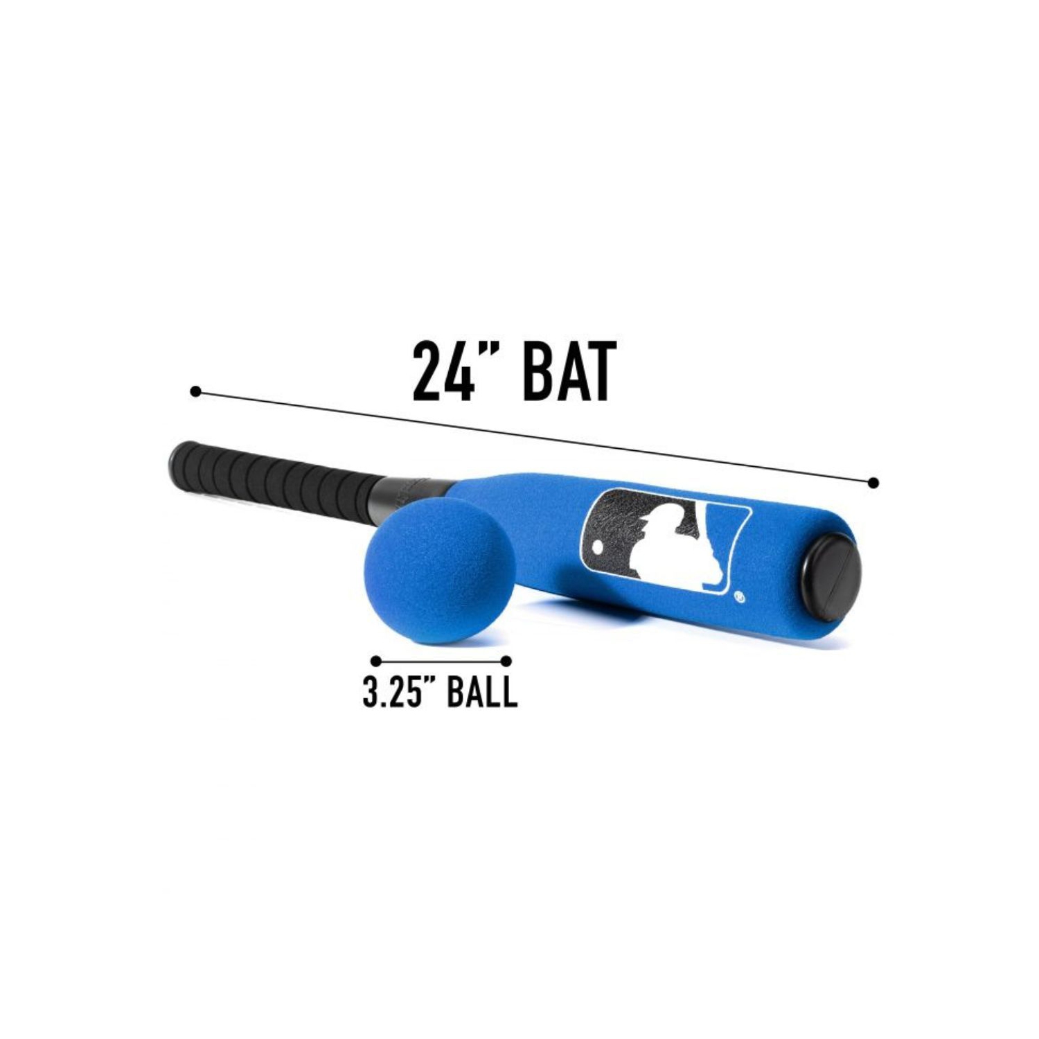 � Bâton et balle de baseball en mousse pour enfants de 24&nbsp;pi de MLB - Bleu