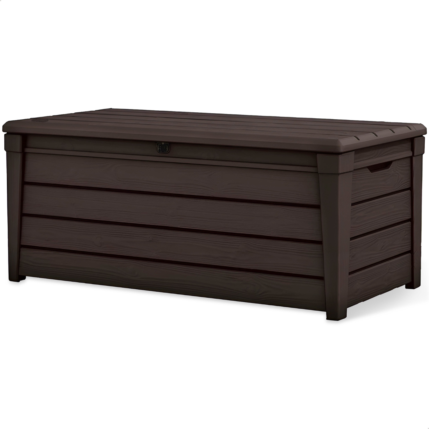 Keter – Banc de rangement pour terrasse en résine résistante aux intempéries Brightwood 120&nbsp;gal, brun