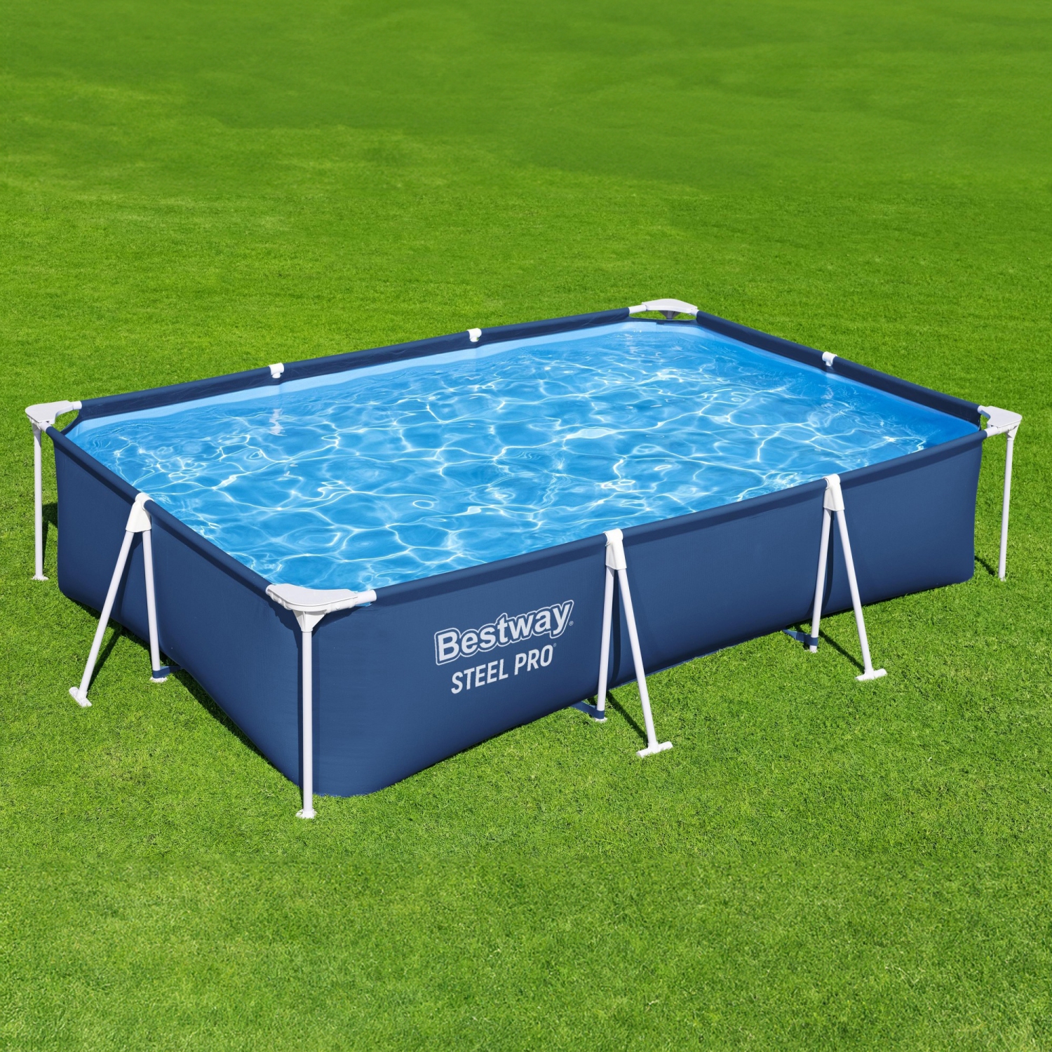 Bestway Steel Pro 9.8' x 6.6' x 26" Rectangular Above Ground Swimming Pool Set