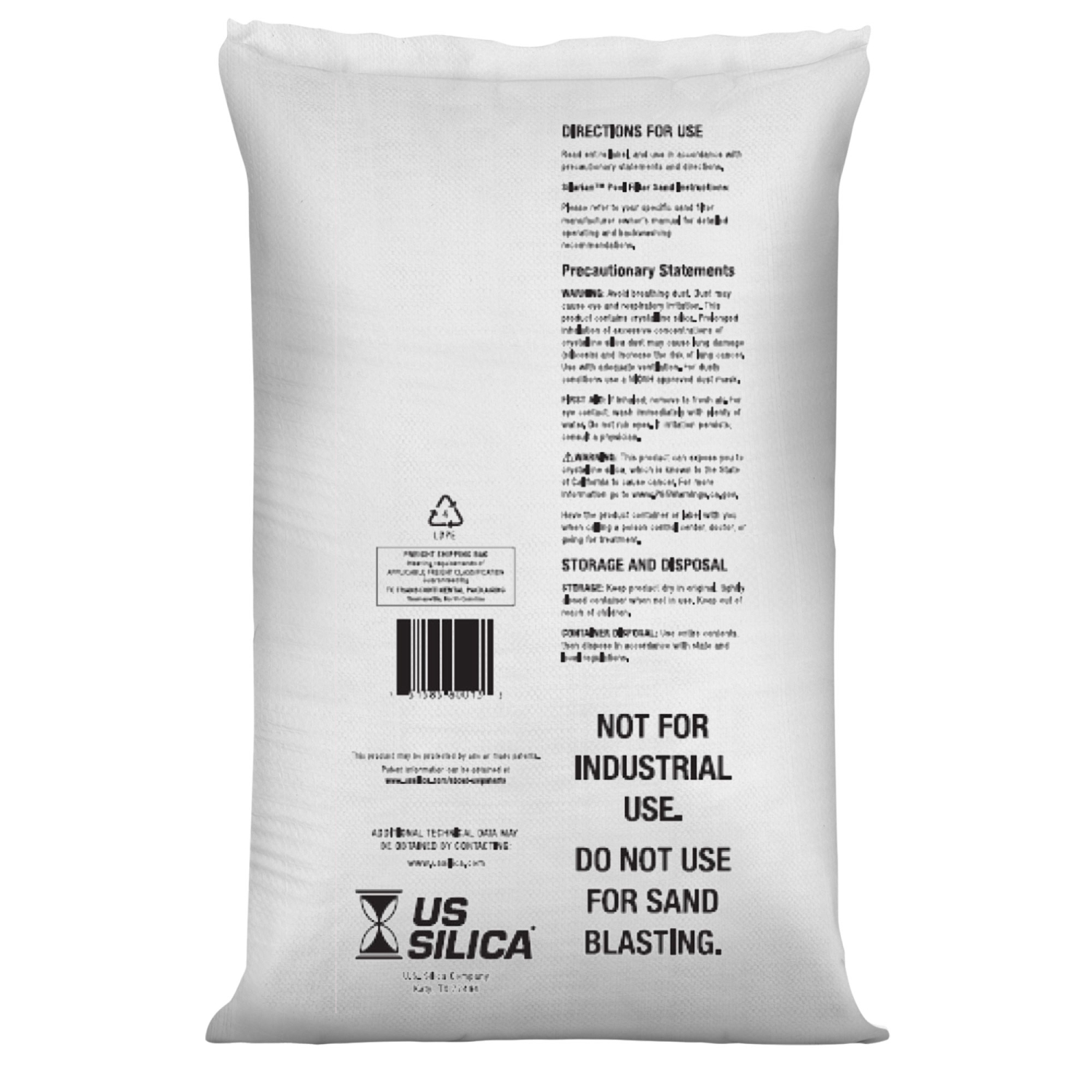 U.S. Silica SILURIAN 20 Grade Angular Pool Filter Sand for Optimal Filtration