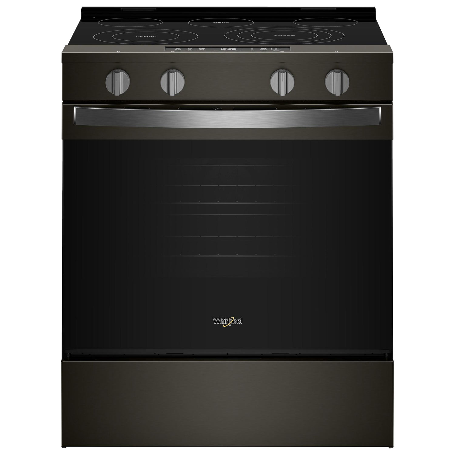 Bouton à remous 30" 5.3 Convection de ventilateur Cu Ft Slide-In électrique Air Gamme de frites (YWSES5030SV) - Noir-sur-Noisette