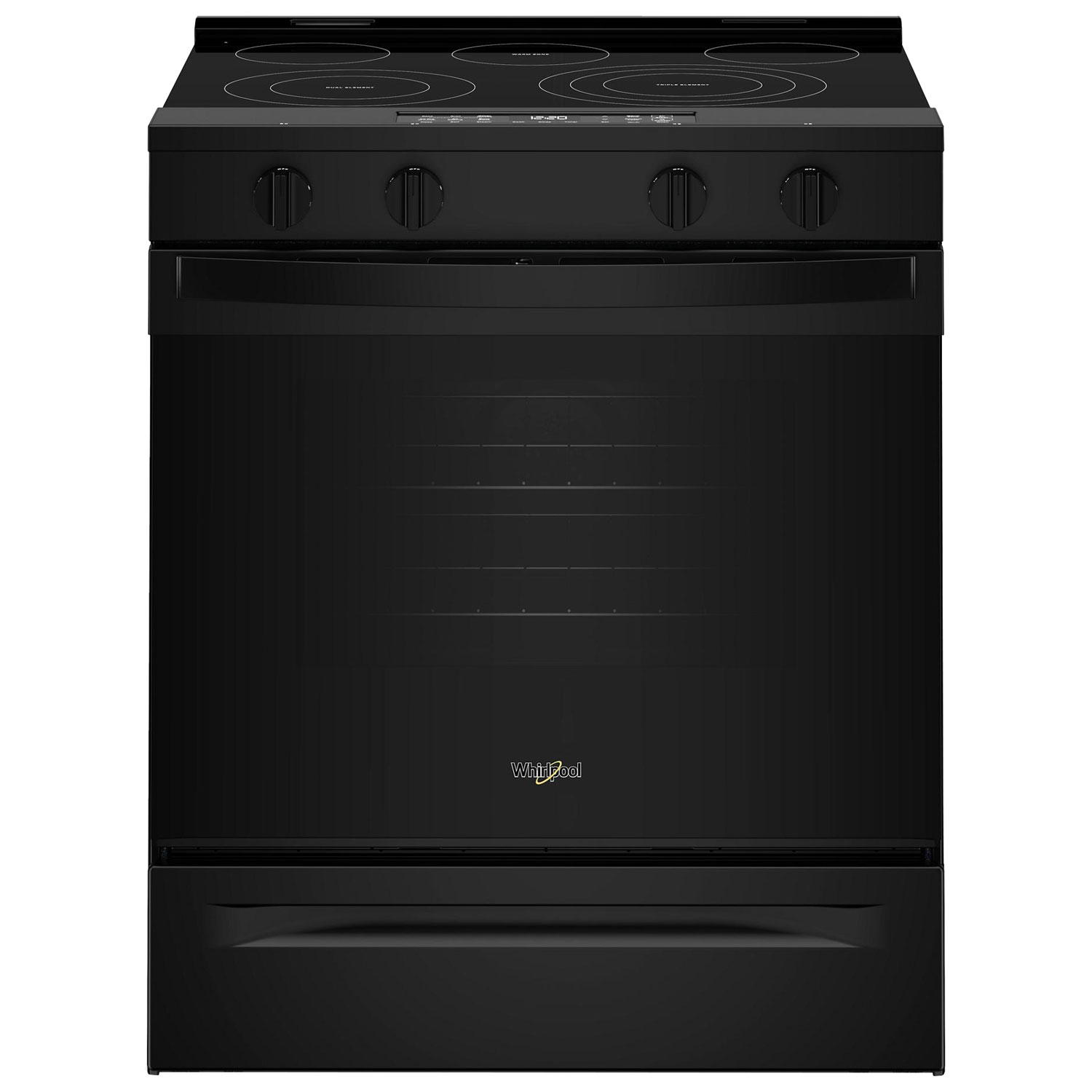 Whirlpool 30" 5.3 Cu. Ft. Fan Convection 5-Element Slide-In Electric Air Fry Range - Black