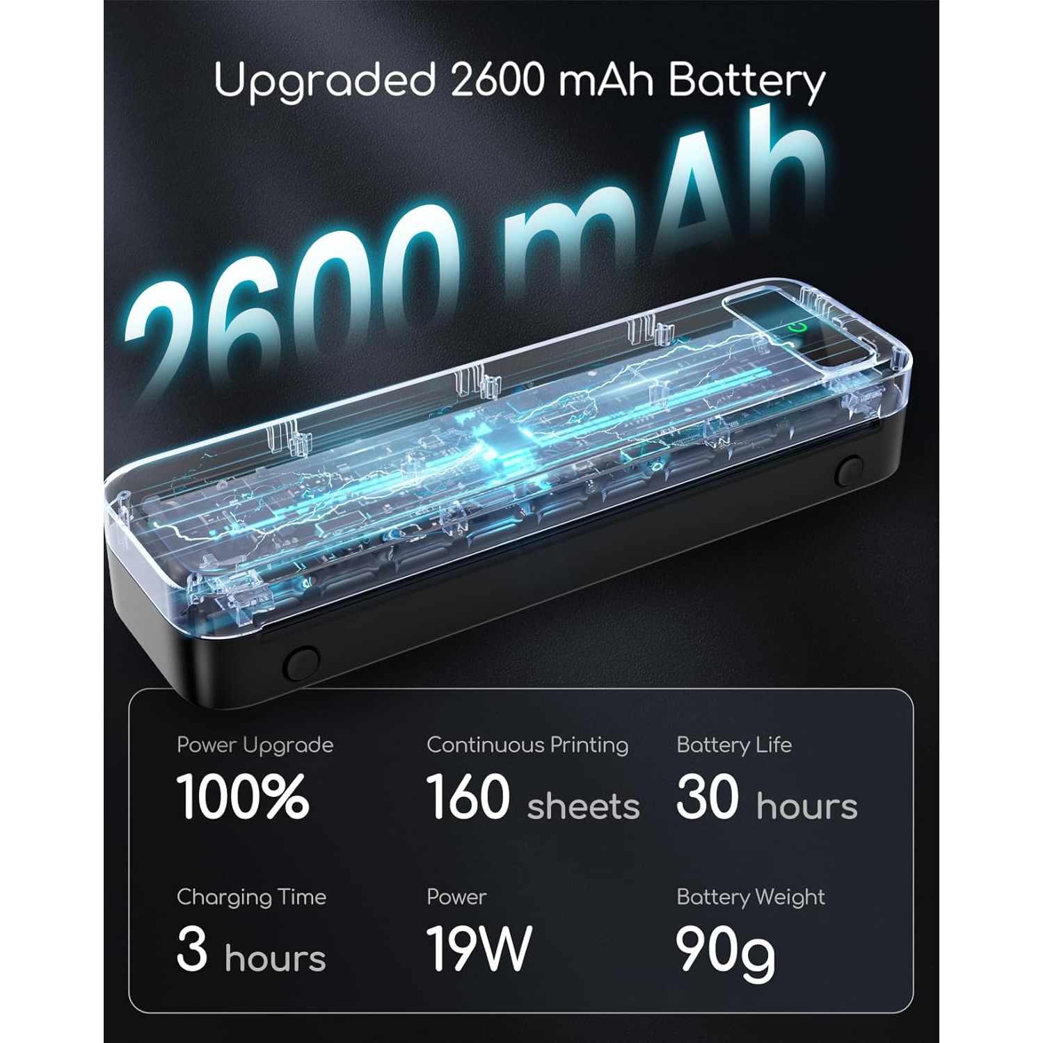 TATTMUSE Portable Thermal Printer - Bluetooth Wireless Inkless Printer for Phone, Laptop, A4, and 8.5" x 11" Paper, Compact Mobile Printer for