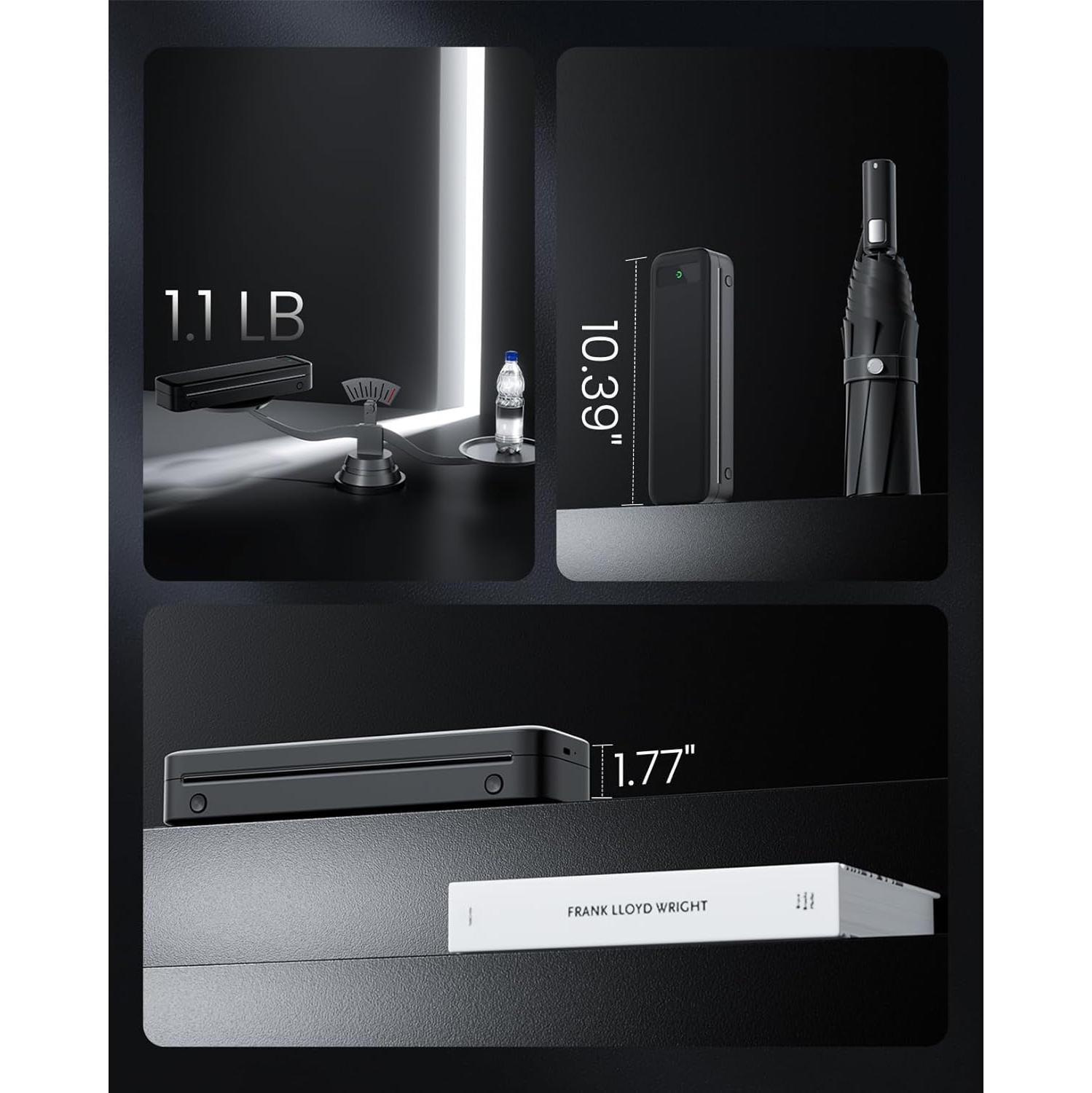 TATTMUSE Portable Thermal Printer - Bluetooth Wireless Inkless Printer for Phone, Laptop, A4, and 8.5" x 11" Paper, Compact Mobile Printer for