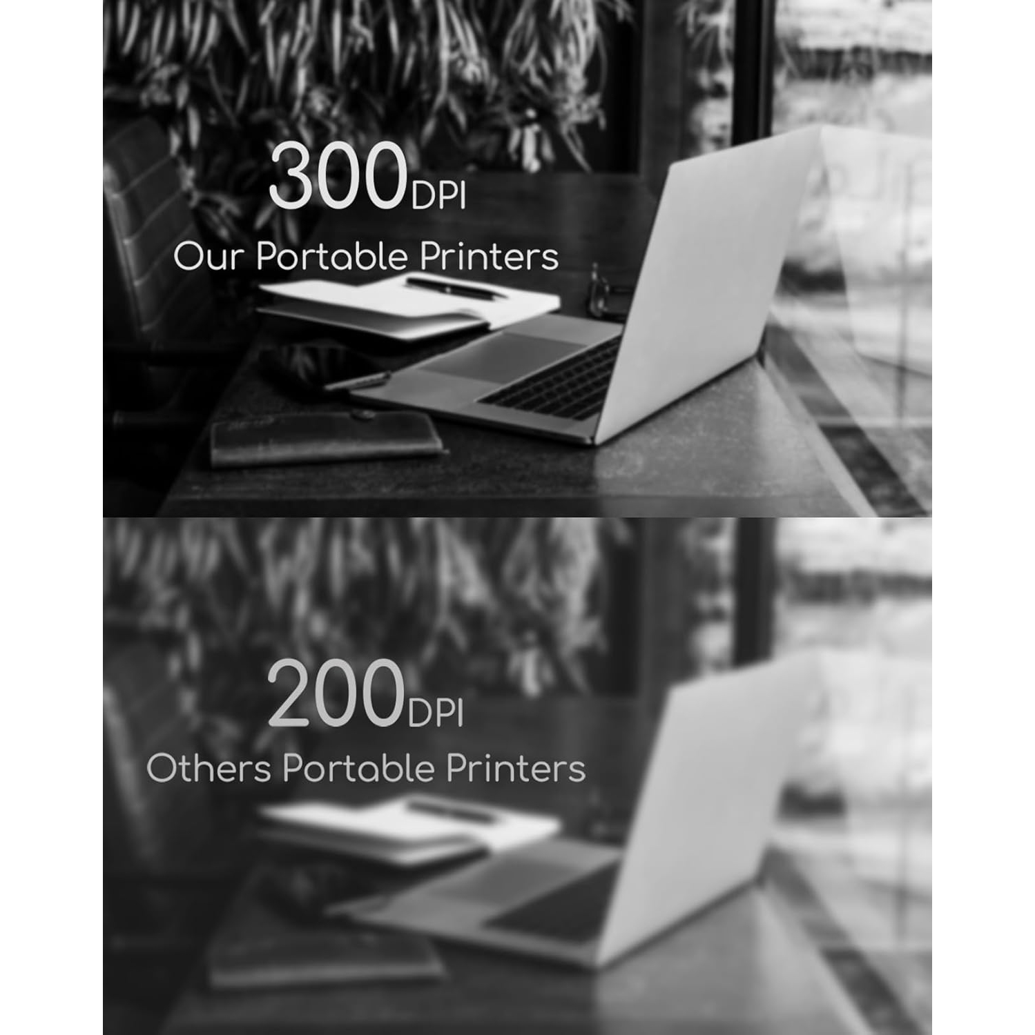 TATTMUSE Portable Thermal Printer - Bluetooth Wireless Inkless Printer for Phone, Laptop, A4, and 8.5" x 11" Paper, Compact Mobile Printer for