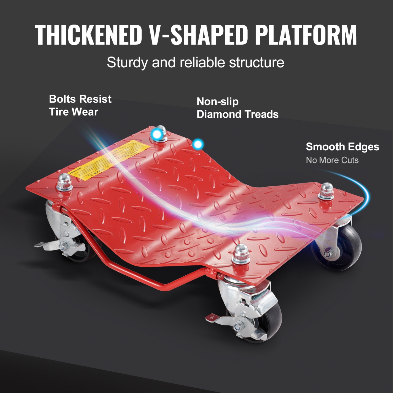 VEVOR 8000 lbs Capacity Wheel Dolly, Heavy-Duty Steel Car Mover, Wheel Dolly Car Tire Stake Set with Brakes, Vehicle Moving Cart Moving Cars, Trucks,