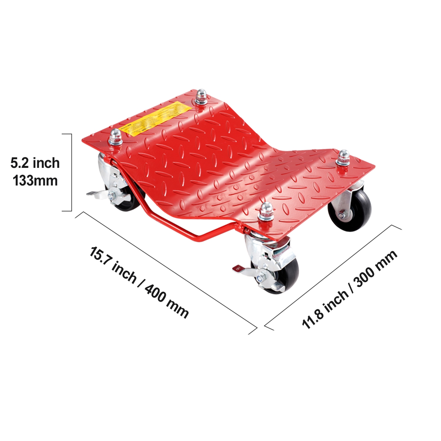 VEVOR 8000 lbs Capacity Wheel Dolly, Heavy-Duty Steel Car Mover, Wheel Dolly Car Tire Stake Set with Brakes, Vehicle Moving Cart Moving Cars, Trucks,