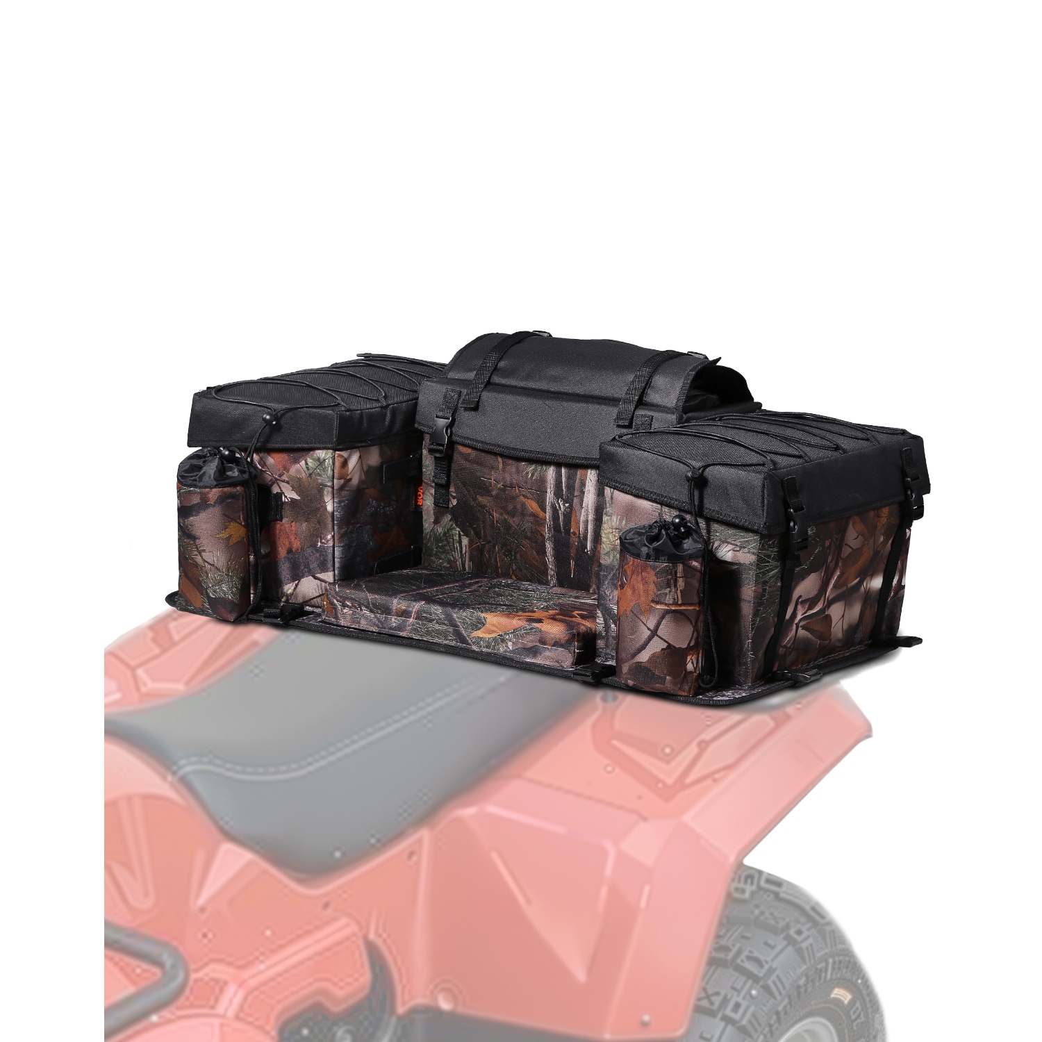 VEVOR 68L ATV Rear Storage Bag, ATV Rear Cargo Bag with Sponge Seat Cushion & Bottle Holder, 600D Oxford Cloth Storage Rear Rack Seat Bag Fit Most