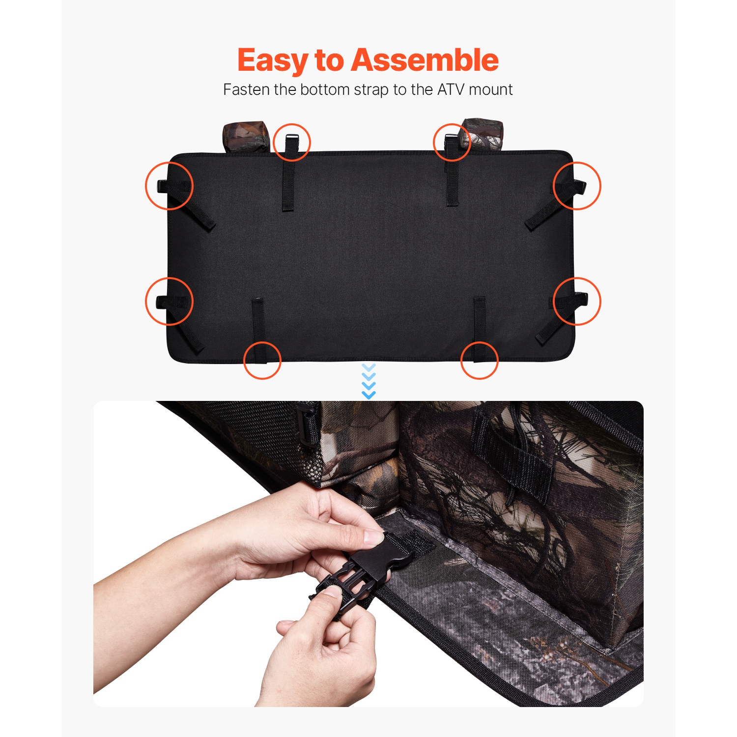 VEVOR 68L ATV Rear Storage Bag, ATV Rear Cargo Bag with Sponge Seat Cushion & Bottle Holder, 600D Oxford Cloth Storage Rear Rack Seat Bag Fit Most