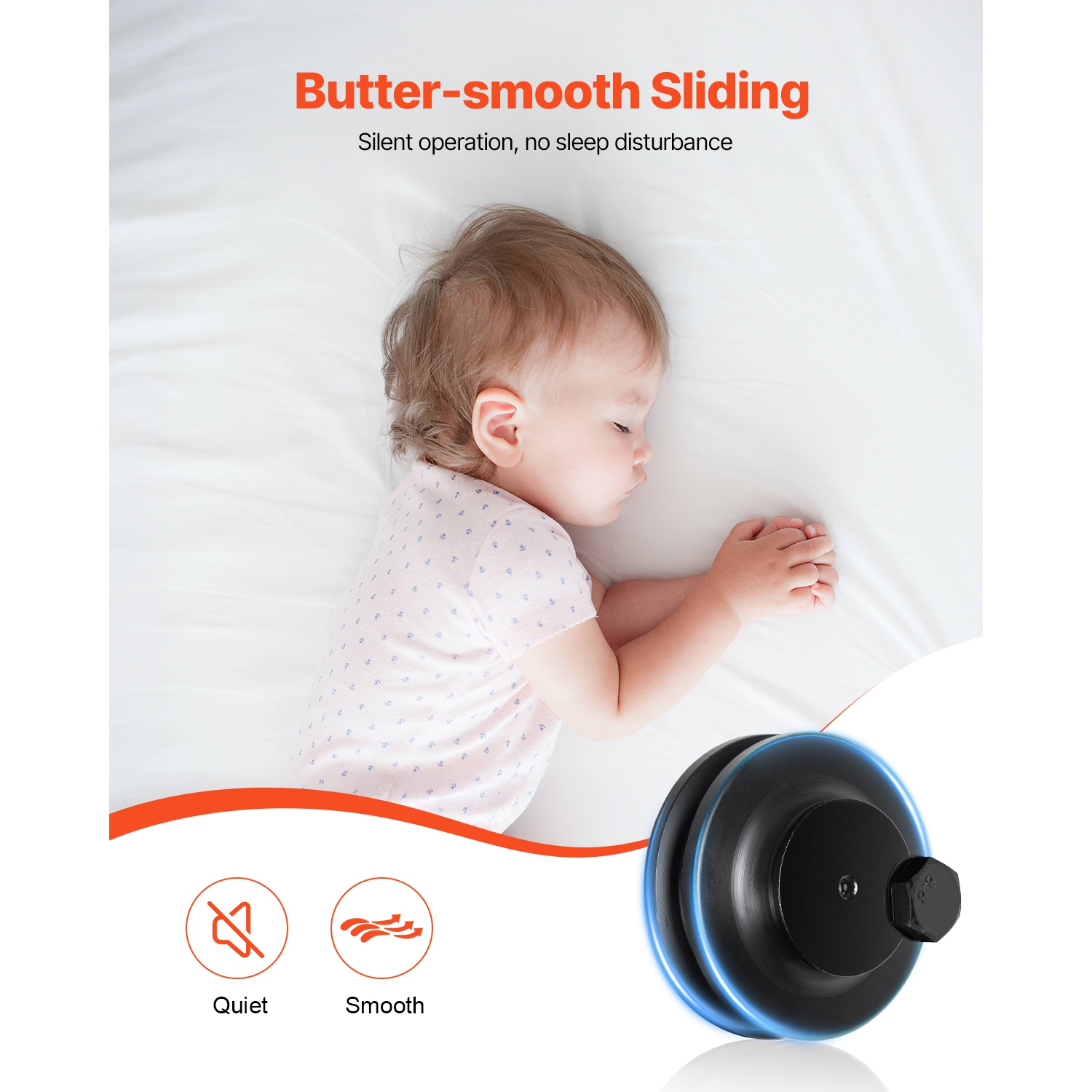 VEVOR 6.6FT Sliding Barn Door Hardware Kit,330 LBS Weight Capacity,Compatible with 36 to 40 Inches Width & 1-3/8 to 1-3/4 Inches Thickness Single