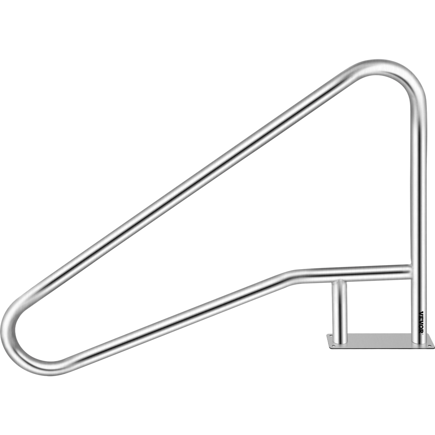 VEVOR 55x32 Pool Railing, 304 Stainless Steel, 250LBS Load Capacity, Silver Rustproof Humanized Swimming Pool Handrail with Blue Grip Cover & M8