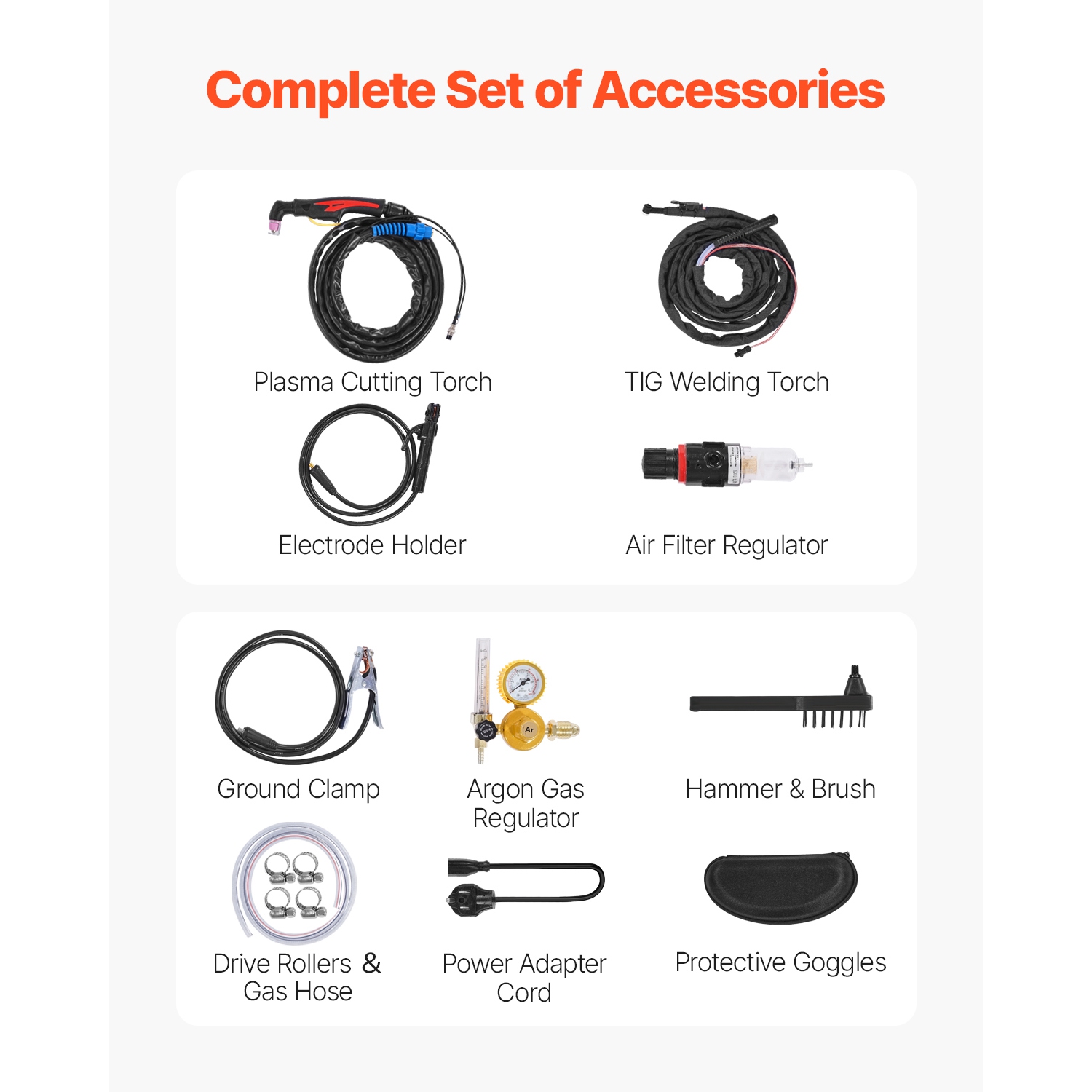 VEVOR 3 in 1 Plasma Cutter Welder Machine, CT-520GD TIG/MMA Plasma Cutter Combo Machine, 30A Non-Touch Pilot Arc, 200A TIG and Stick Welder, Digital