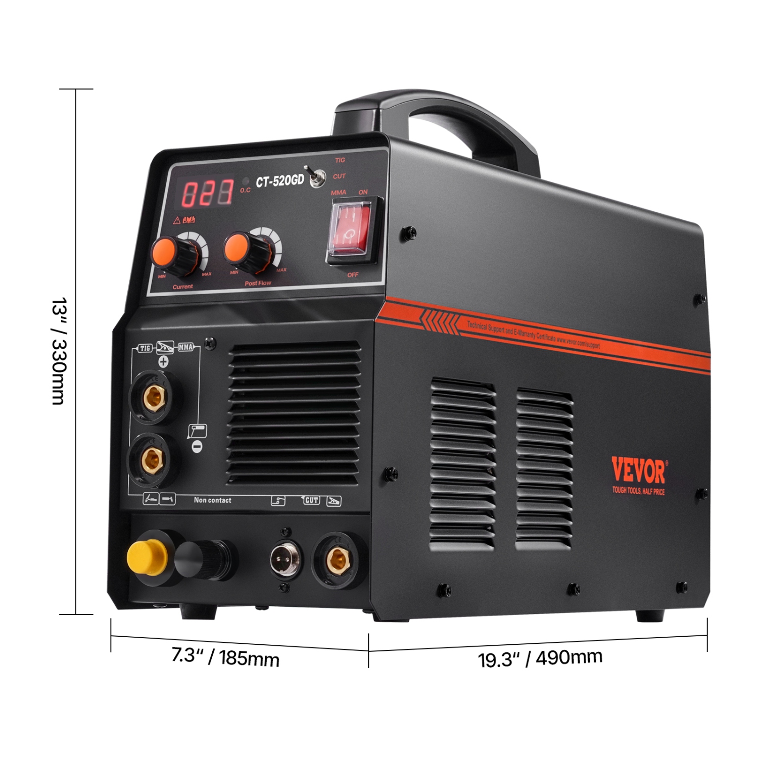 VEVOR 3 in 1 Plasma Cutter Welder Machine, CT-520GD TIG/MMA Plasma Cutter Combo Machine, 30A Non-Touch Pilot Arc, 200A TIG and Stick Welder, Digital