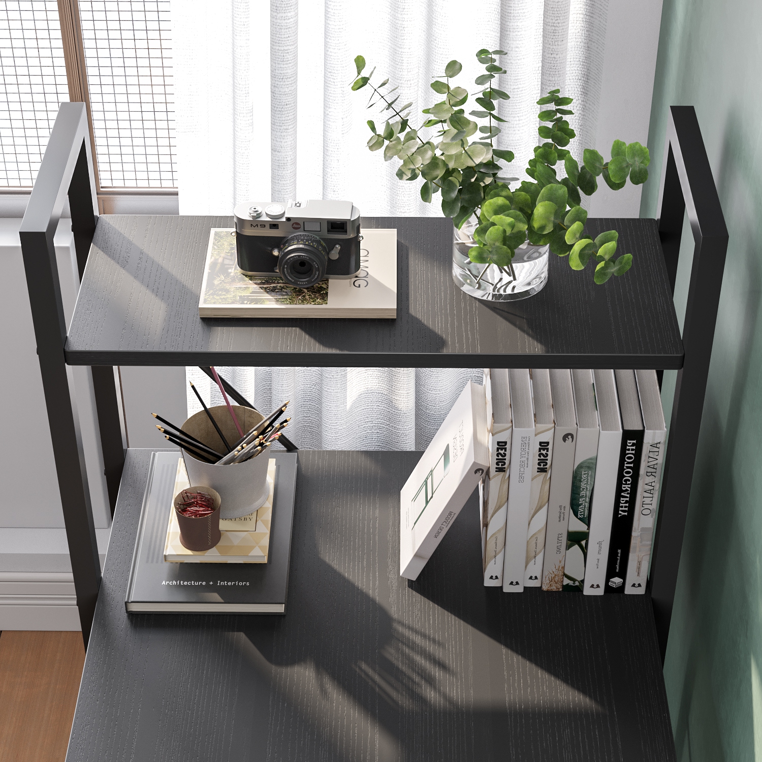 Bestier Home Office Desks with Reversible Bookshelf, 41" Writing Desk