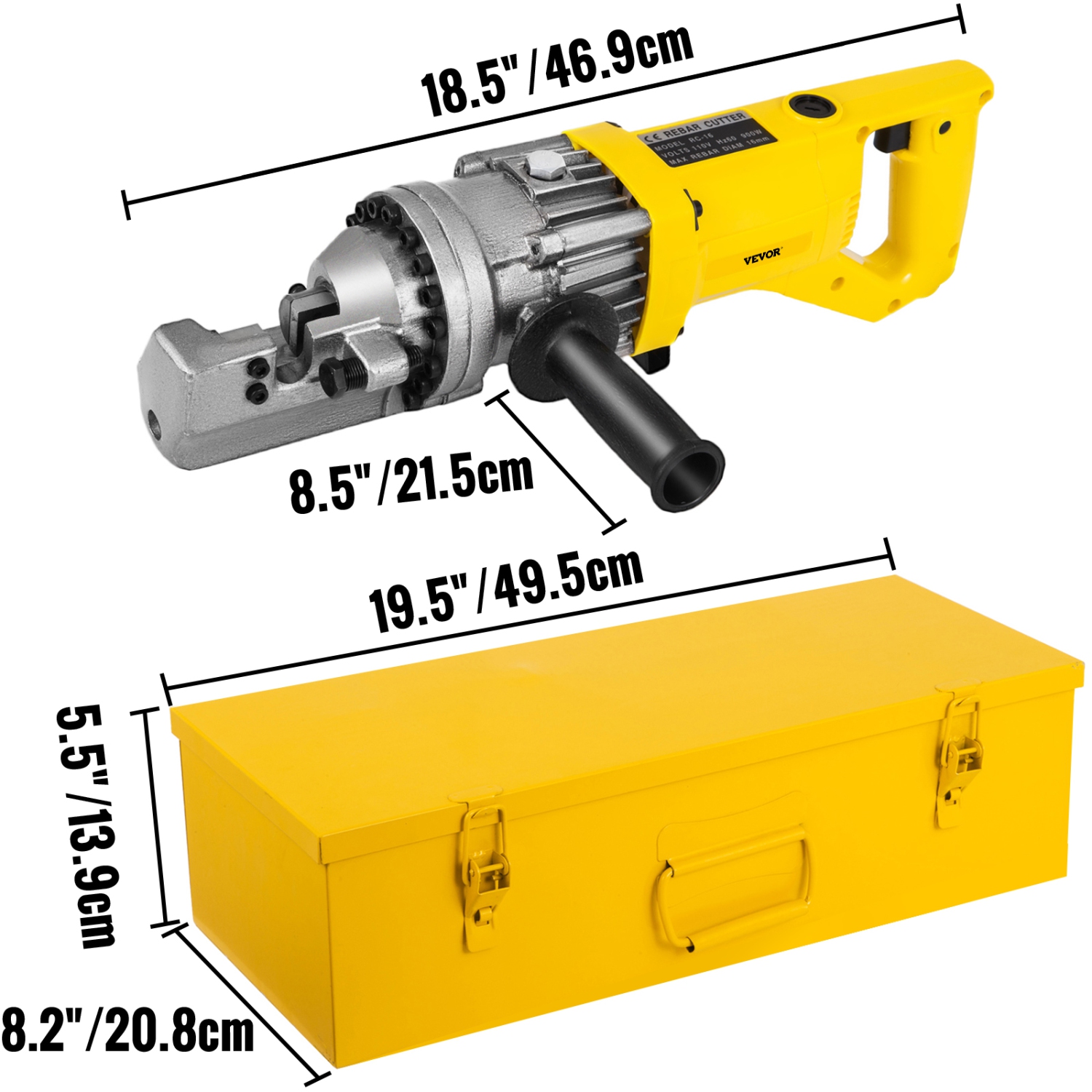 VEVOR 900W Electric Rebar Cutter, Portable Electric Hydraulic Rebar Cutter, Cutting up to 5/8 Inch #5 4-16mm Rebar within 3 Seconds, 110V, with Easy