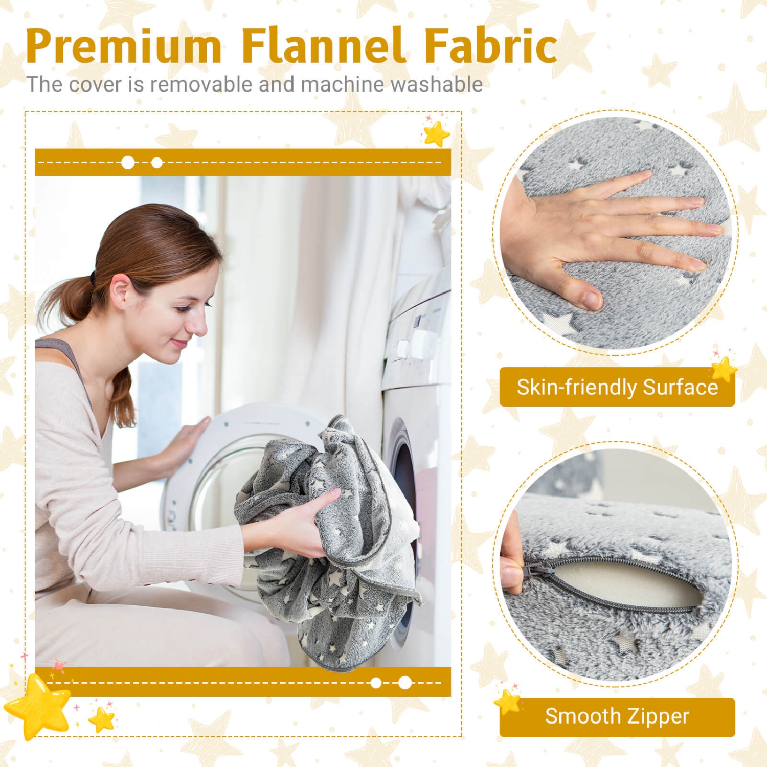 Costway 2-in-1 Toddler Chair with Removable & Washable Cover Plush Reading Chair