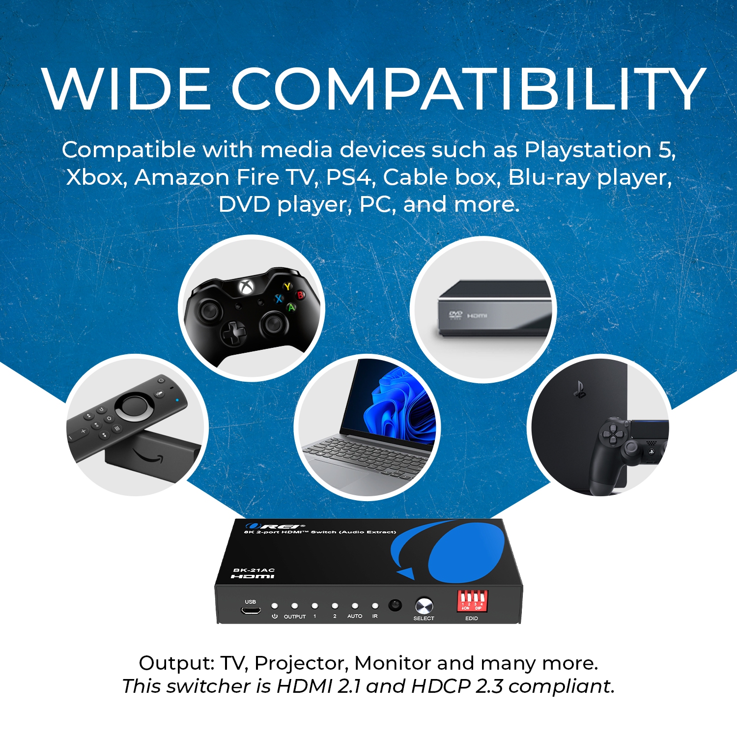 8K 2-port HDMITM Switch (BK-21AC)