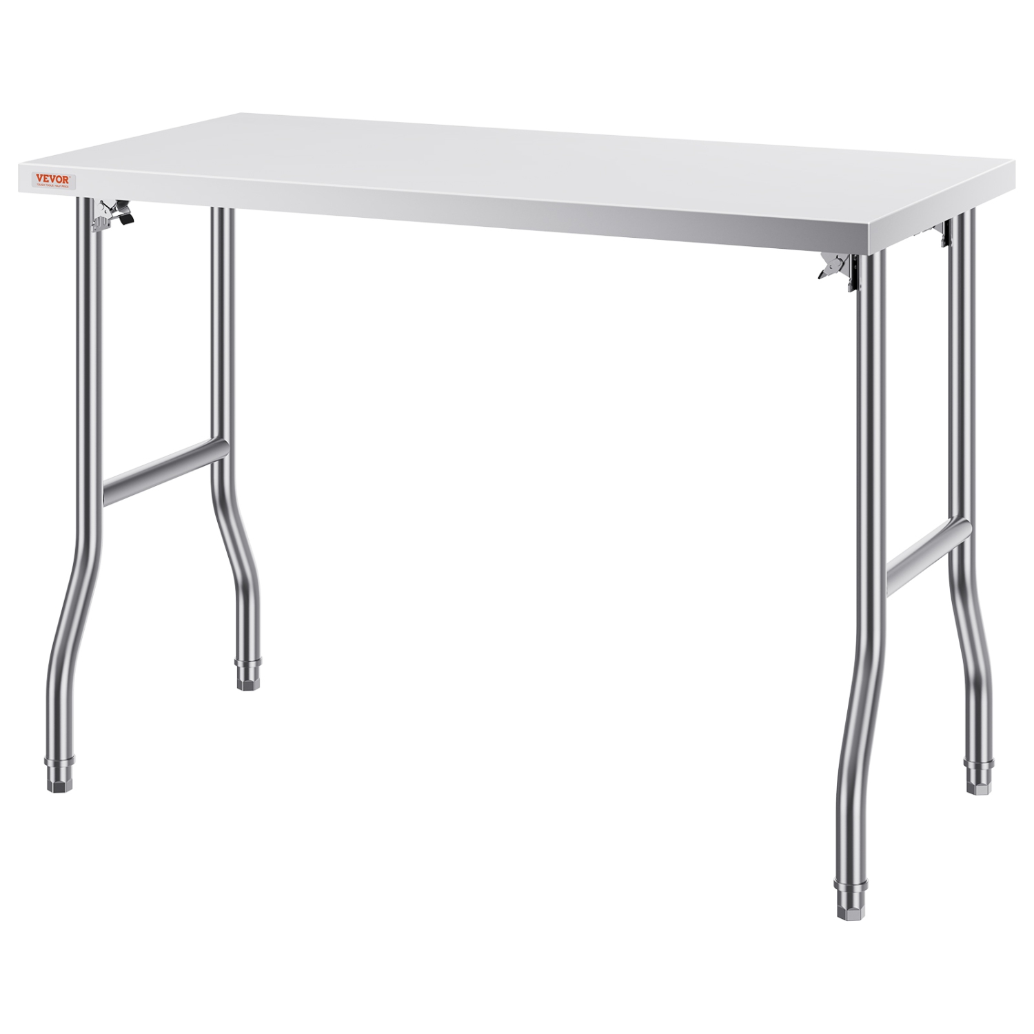 VEVOR 48 x 24 Inch Folding Commercial Prep Table, Commercial Worktable Workstation, Heavy-duty Stainless Steel Folding Table, Kitchen Work Table, for