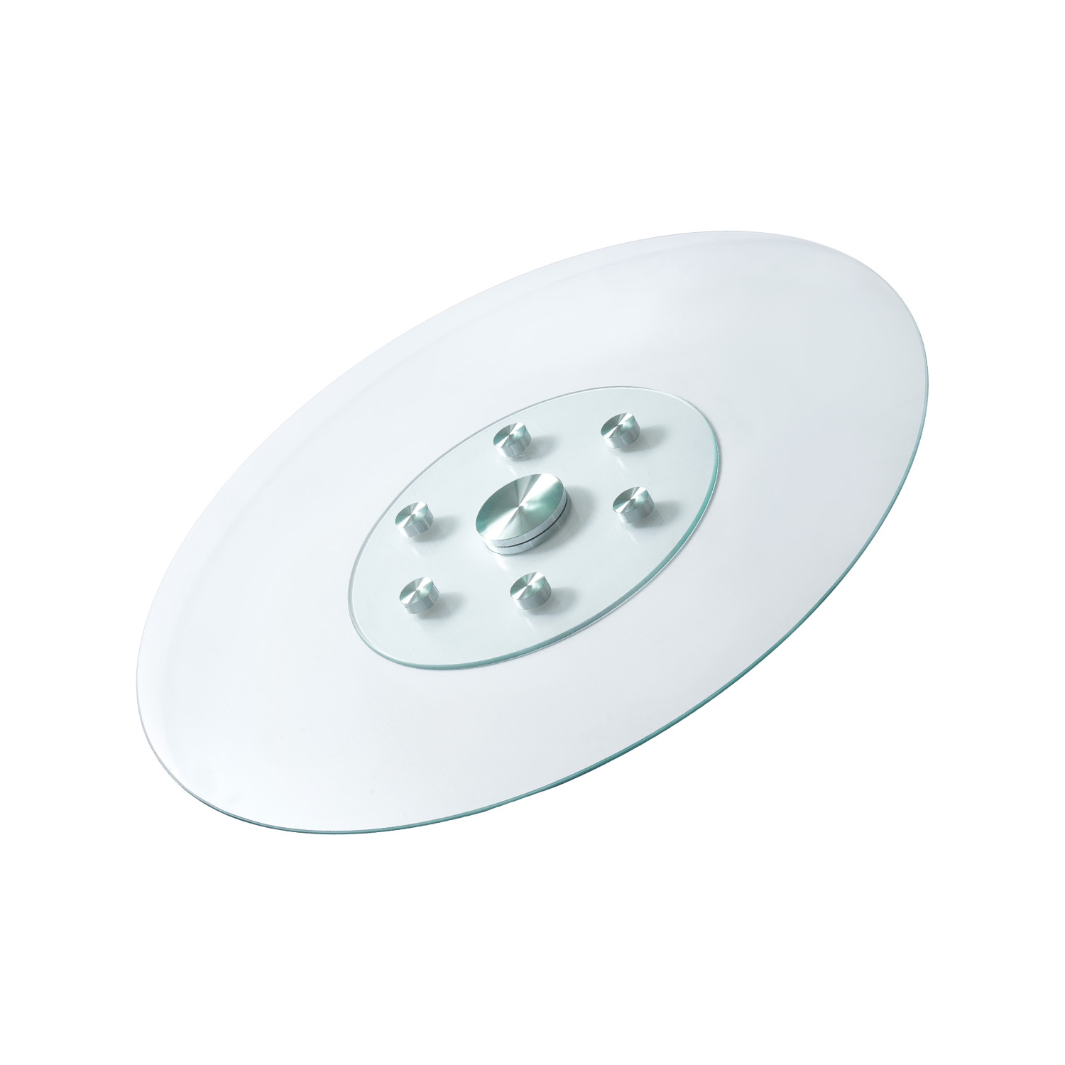 VEVOR 40 in Glass Lazy Susan Turntable, Tempered Glass Dining Table Centerpiece with 6 Rotating Wheels, 360° Smooth and Silent Spin Tabletop Rotating