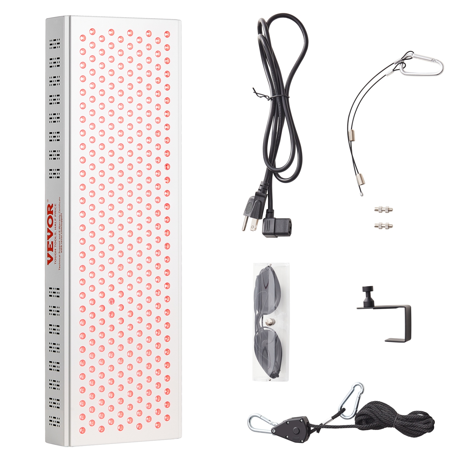 VEVOR 300W Red Light Therapy,300 Dual-Chip LEDS, 10Hz/40Hz Pulse, 3 Timing Setting, Red 660nm & Near Infrared 850nm Light Therapy Panel for Pain