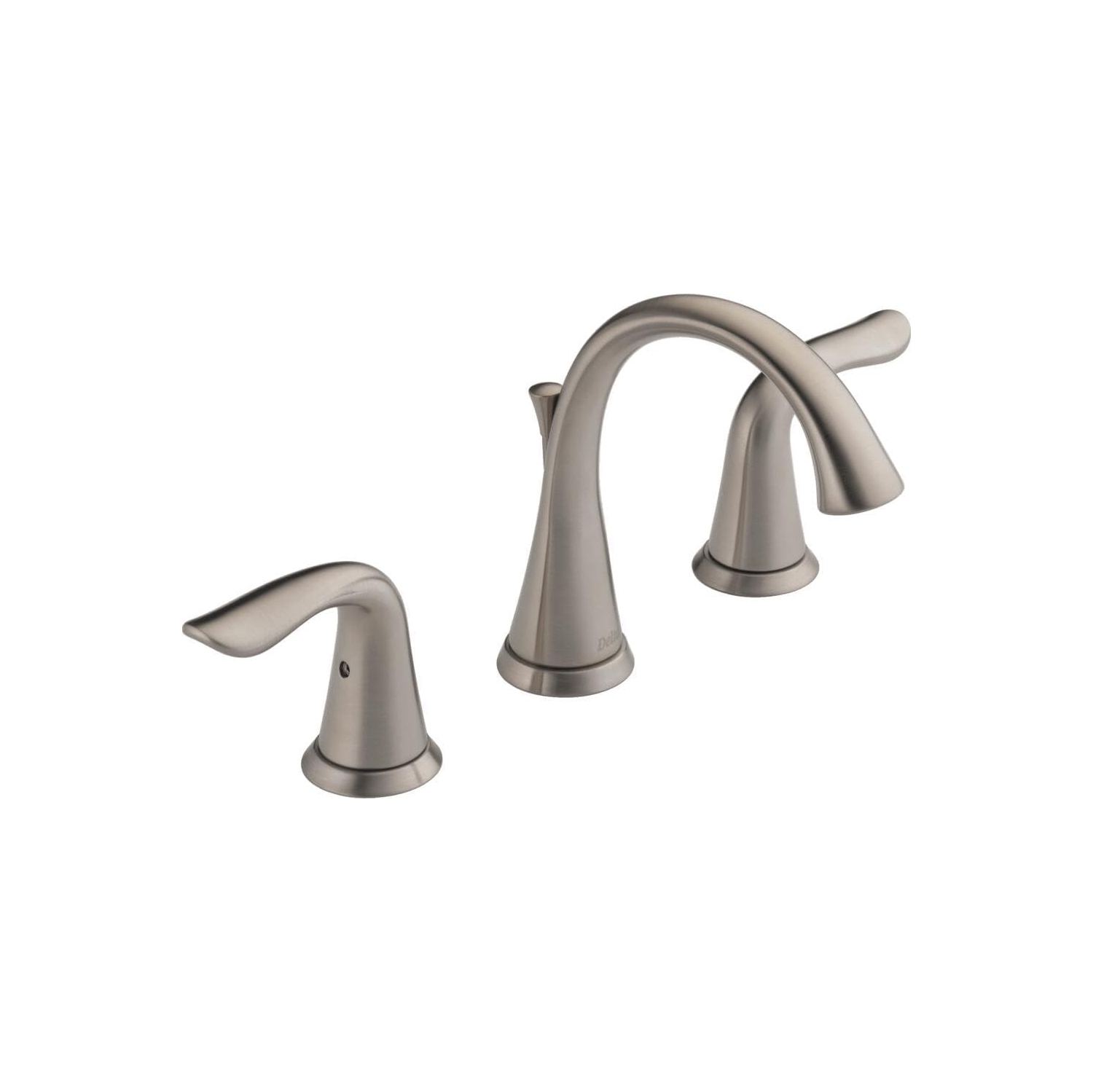 Delta Faucet Lahara Widespread Bathroom Faucet Brushed Nickel, Bathroom Faucet 3 Hole, Diamond Seal Technology, Metal Drain Assembly