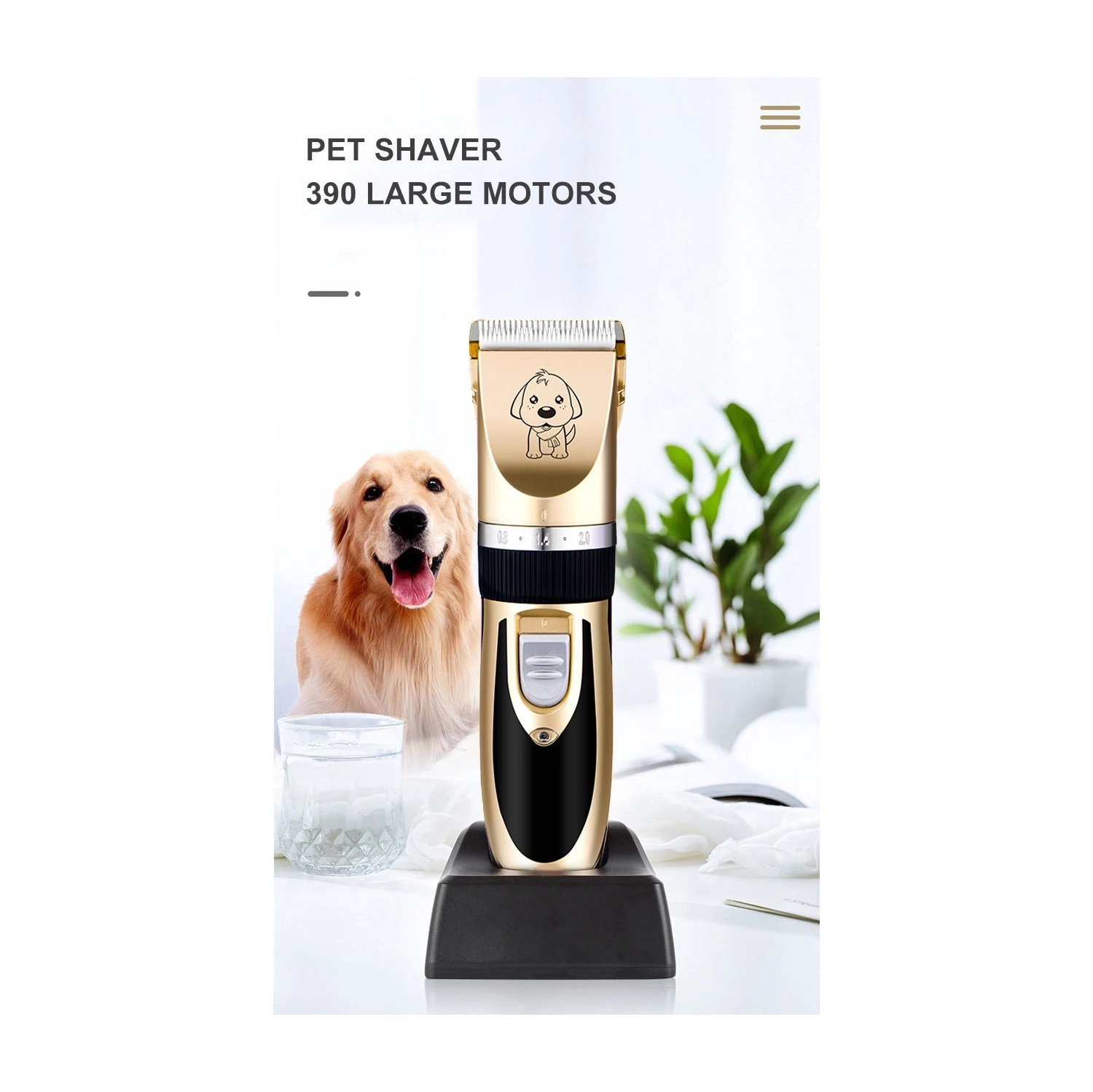 Dog Grooming Kit Clippers, Low Noise, Electric Quiet, Rechargeable, Cordless, Pet Hair Thick Coats Clippers Trimmers Set, Suitable for Dogs, Cats