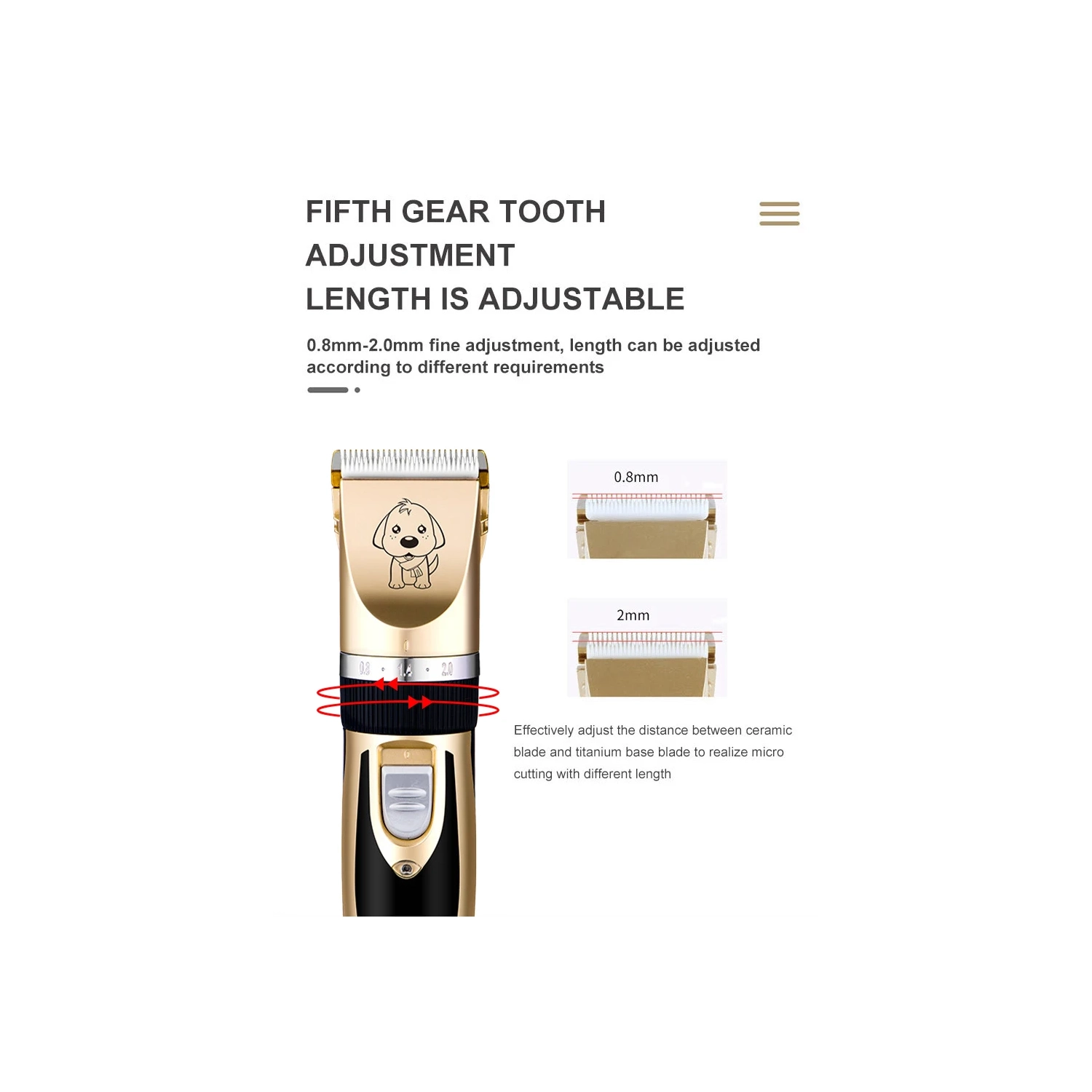 Dog Grooming Kit Clippers, Low Noise, Electric Quiet, Rechargeable, Cordless, Pet Hair Thick Coats Clippers Trimmers Set, Suitable for Dogs, Cats