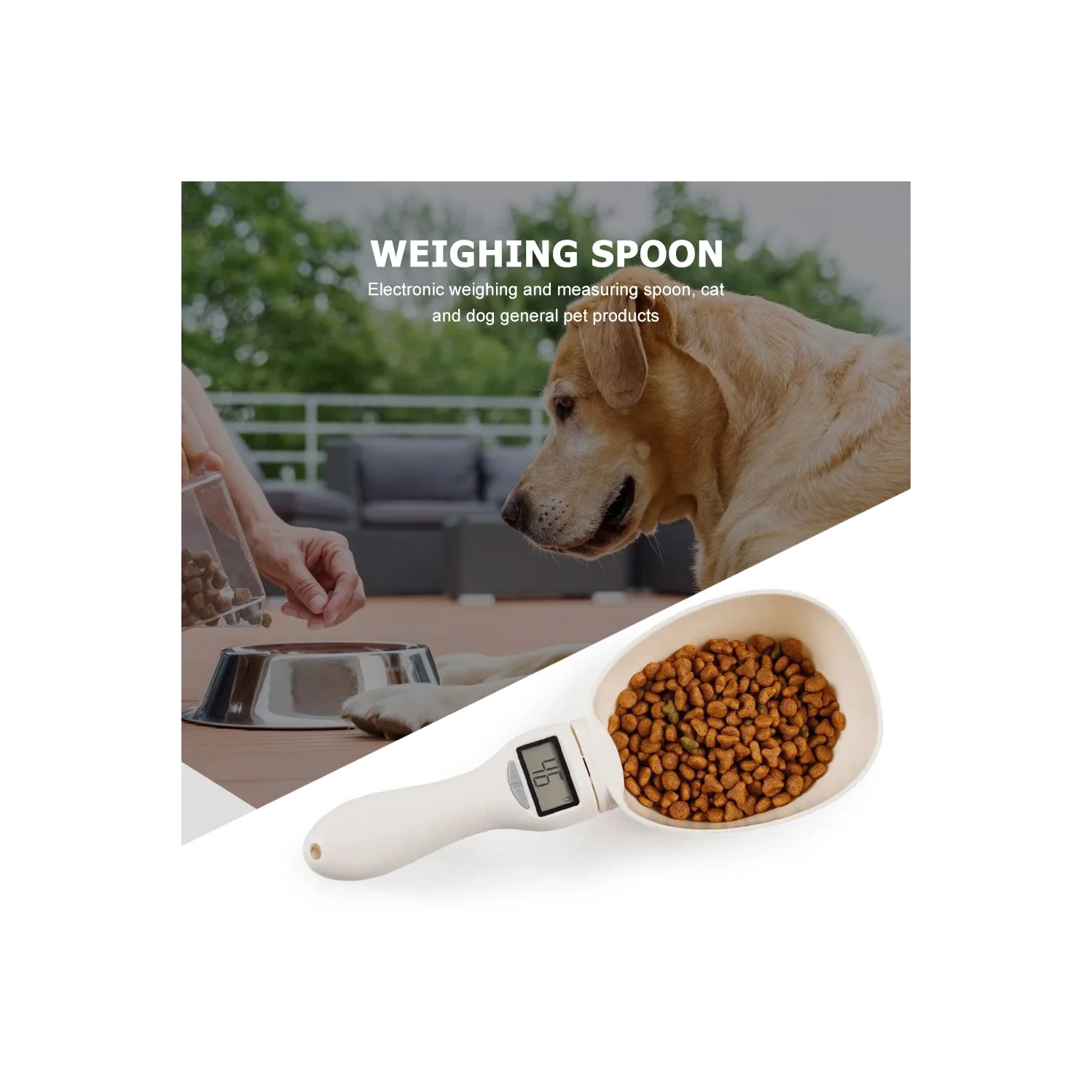 Cuillère à mesurer pour animaux de compagnie, cuillère à mesurer numérique pour la cuisine, convient aux cuillers à mesurer pour chats et chiens