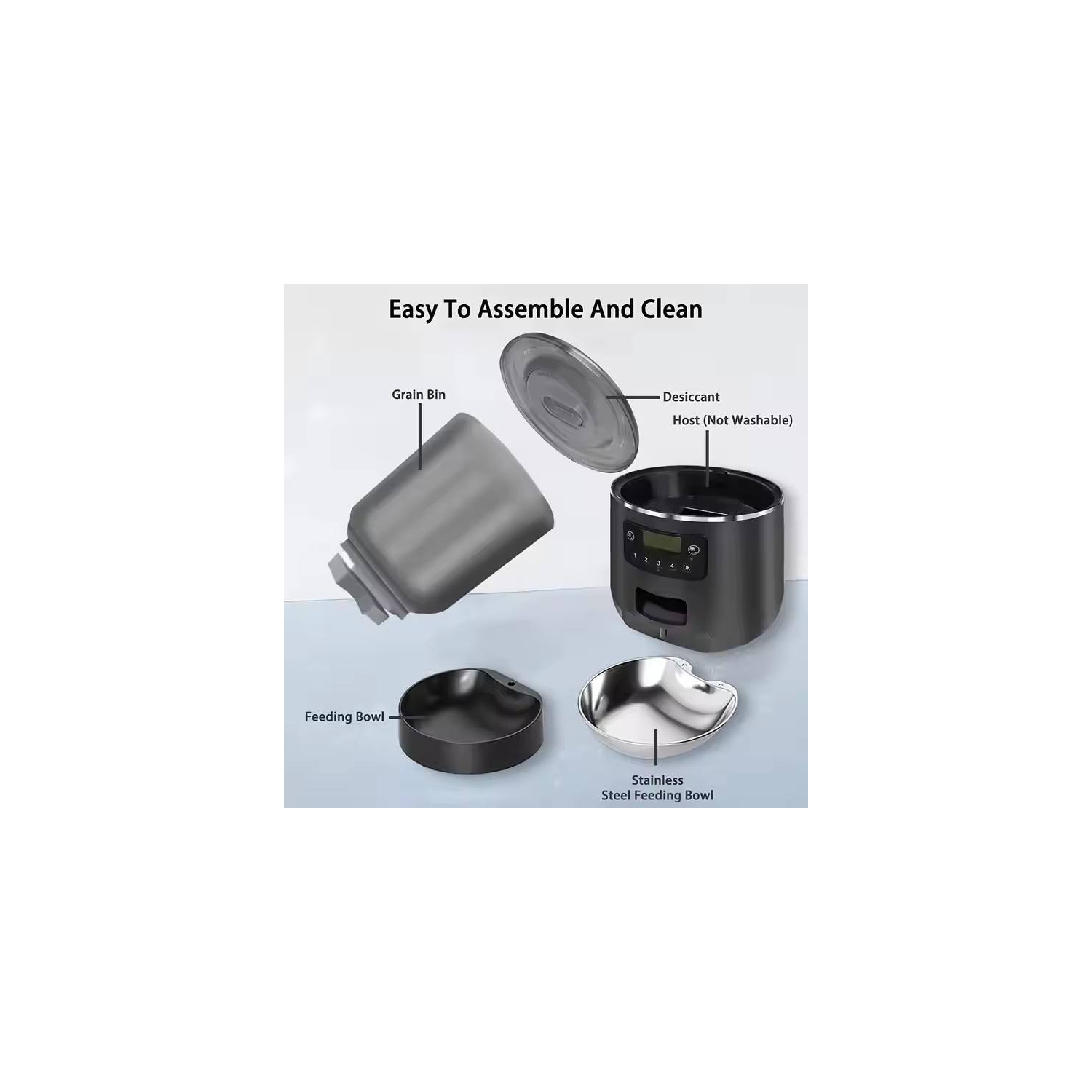 Mangeoire automatique Wi-Fi pour chats – Distributeur de nourriture pour chats commandé PAR APPLICATION, Mangeoire automatique minutée 4&nbsp;L