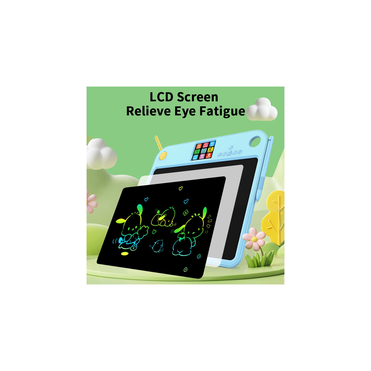 Kids Graffiti 2 in 1 Intelligent English Learning and Practicing Machine with LCD Writing Tablet Drawing Board